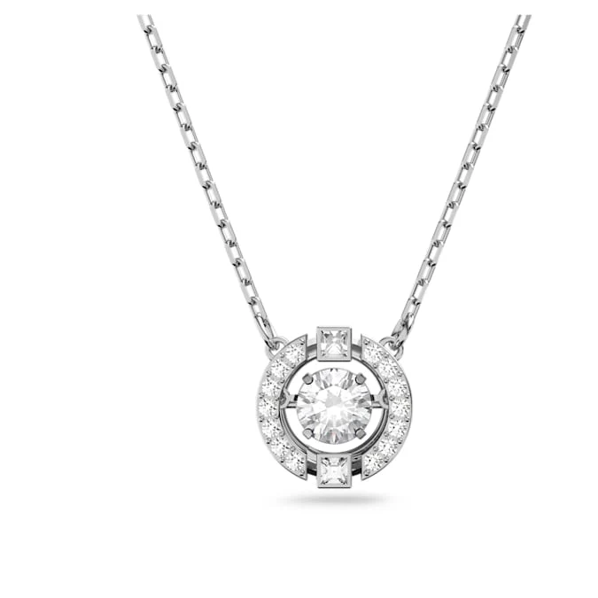 SS SPARKLING DC:NECKLACE CZWH/CRY/RHSC