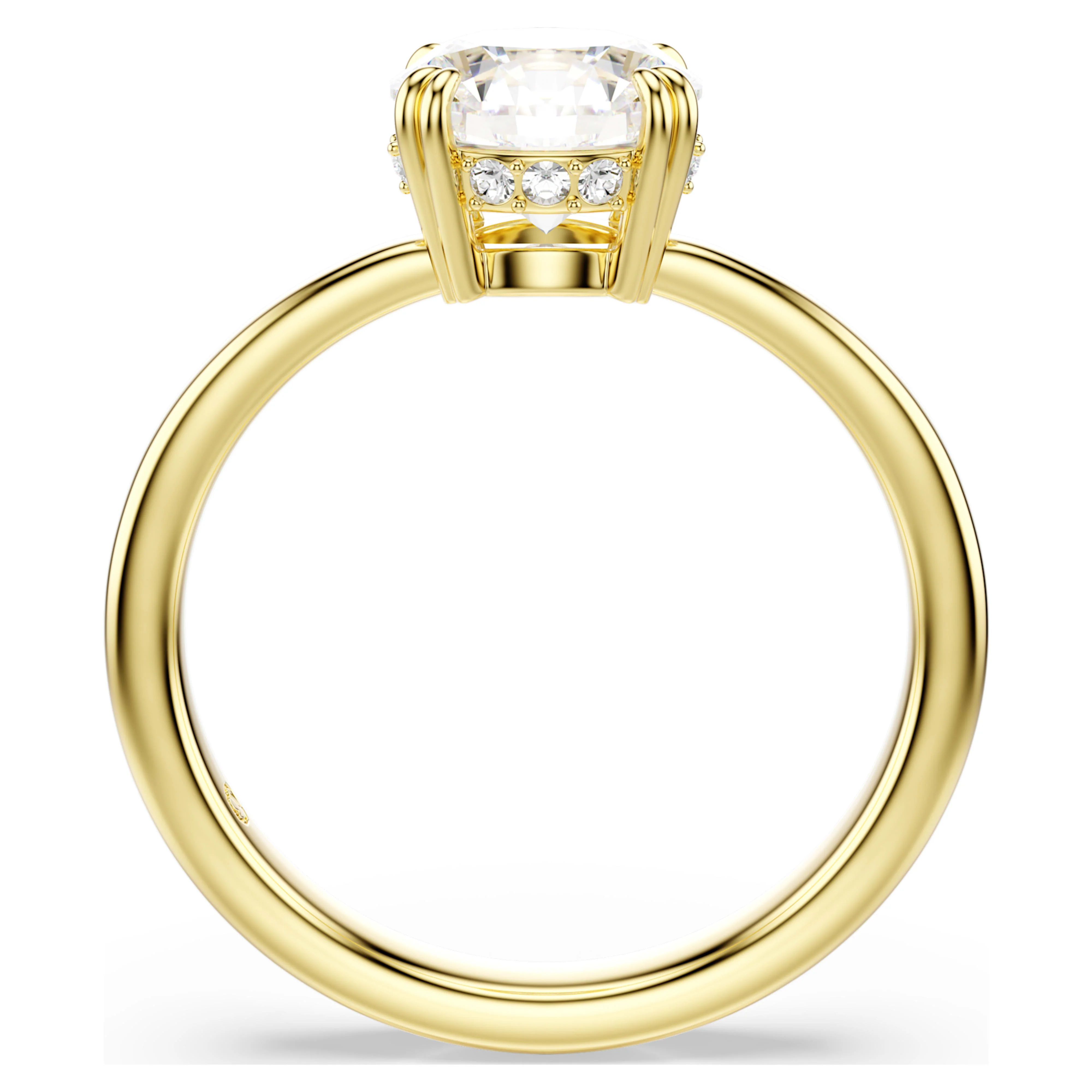 Stilla Attract cocktail ring Round cut, White, Gold-tone plated - Image 3