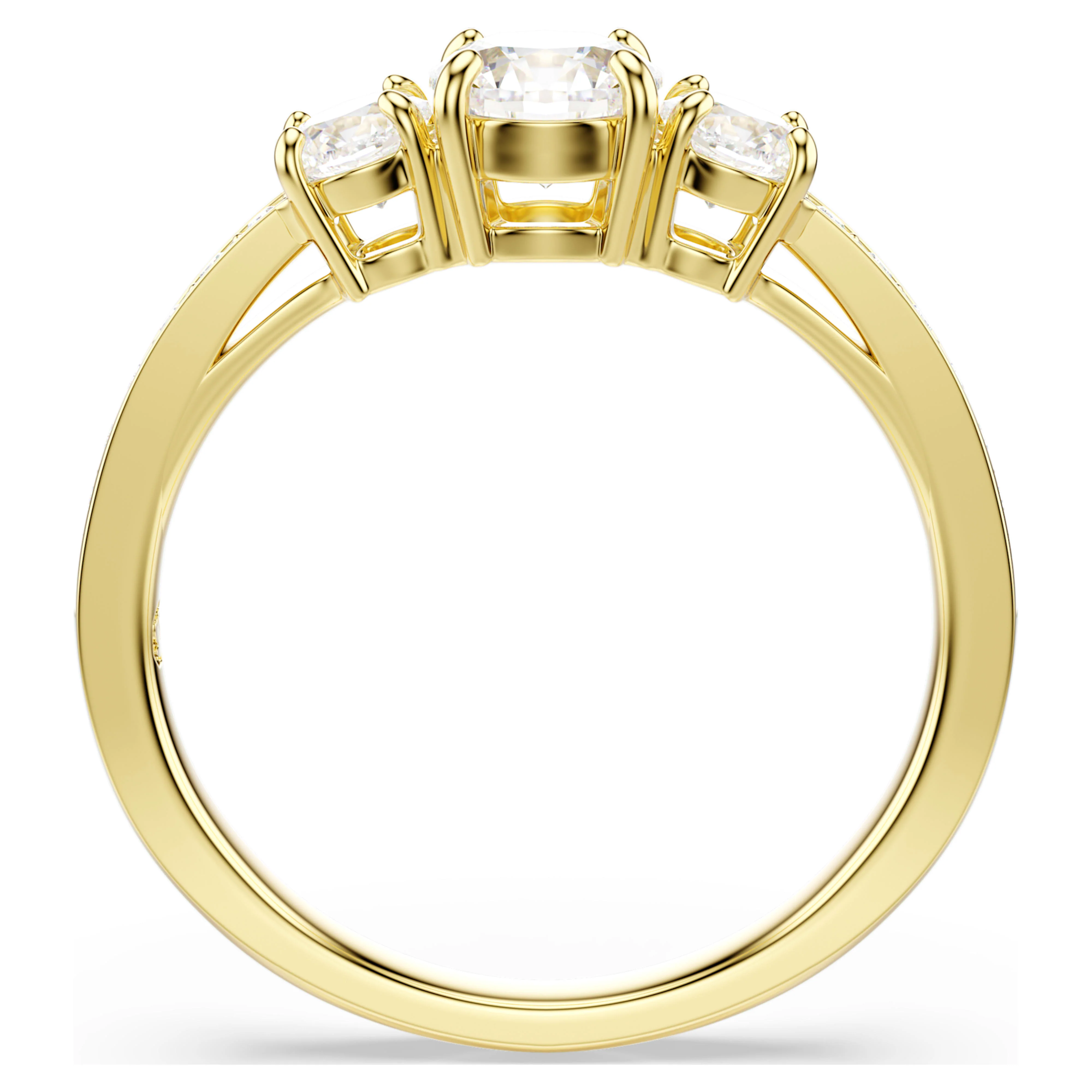 Stilla Attract ring Round cut, White, Gold-tone plated - Image 3