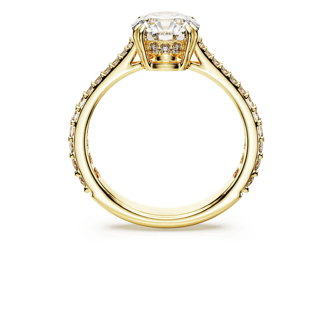 Stilla cocktail ring Round cut, Pavé, White, Gold-tone plated - Image 3
