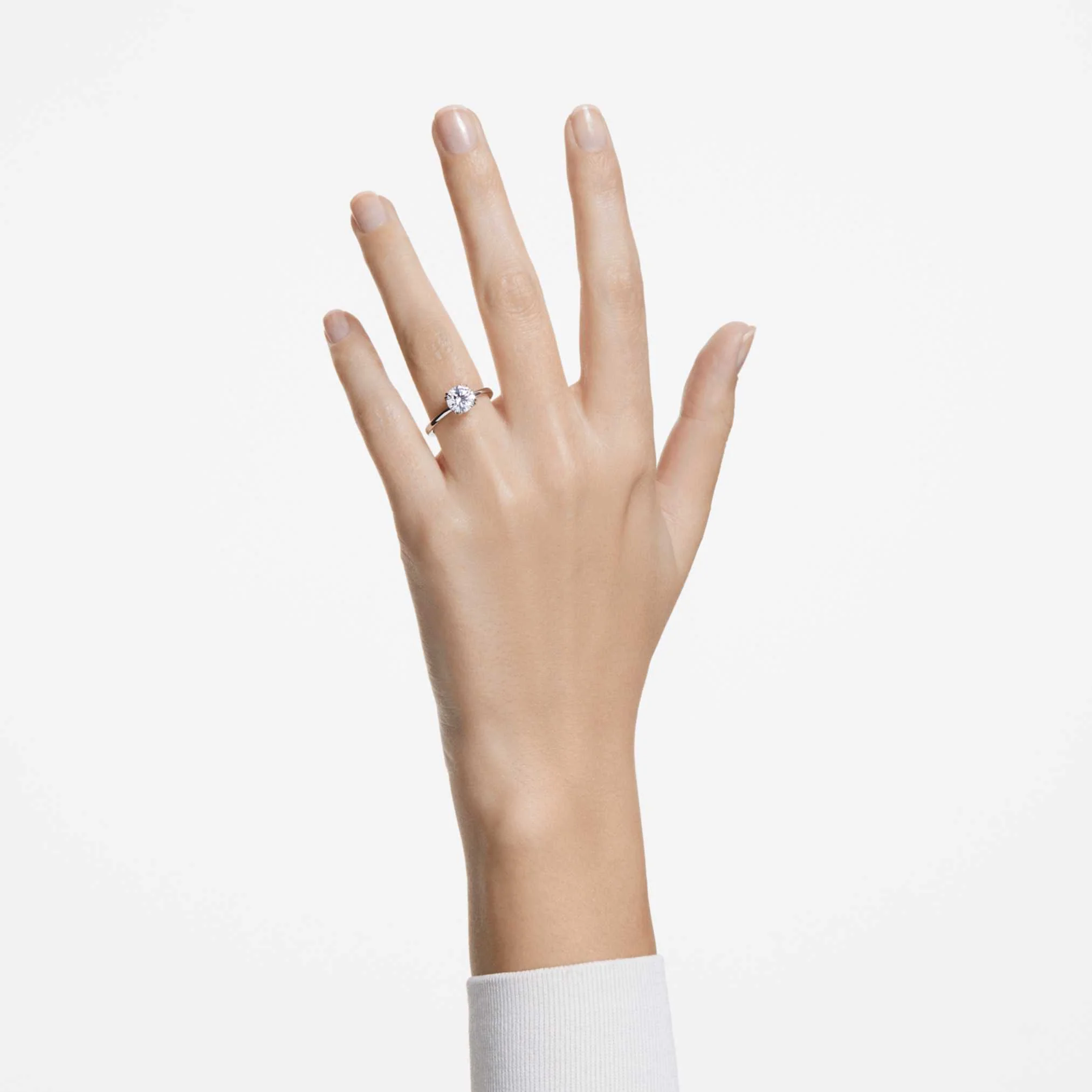 Stilla cocktail ring Round cut, White, Silver-tone finish - Image 5
