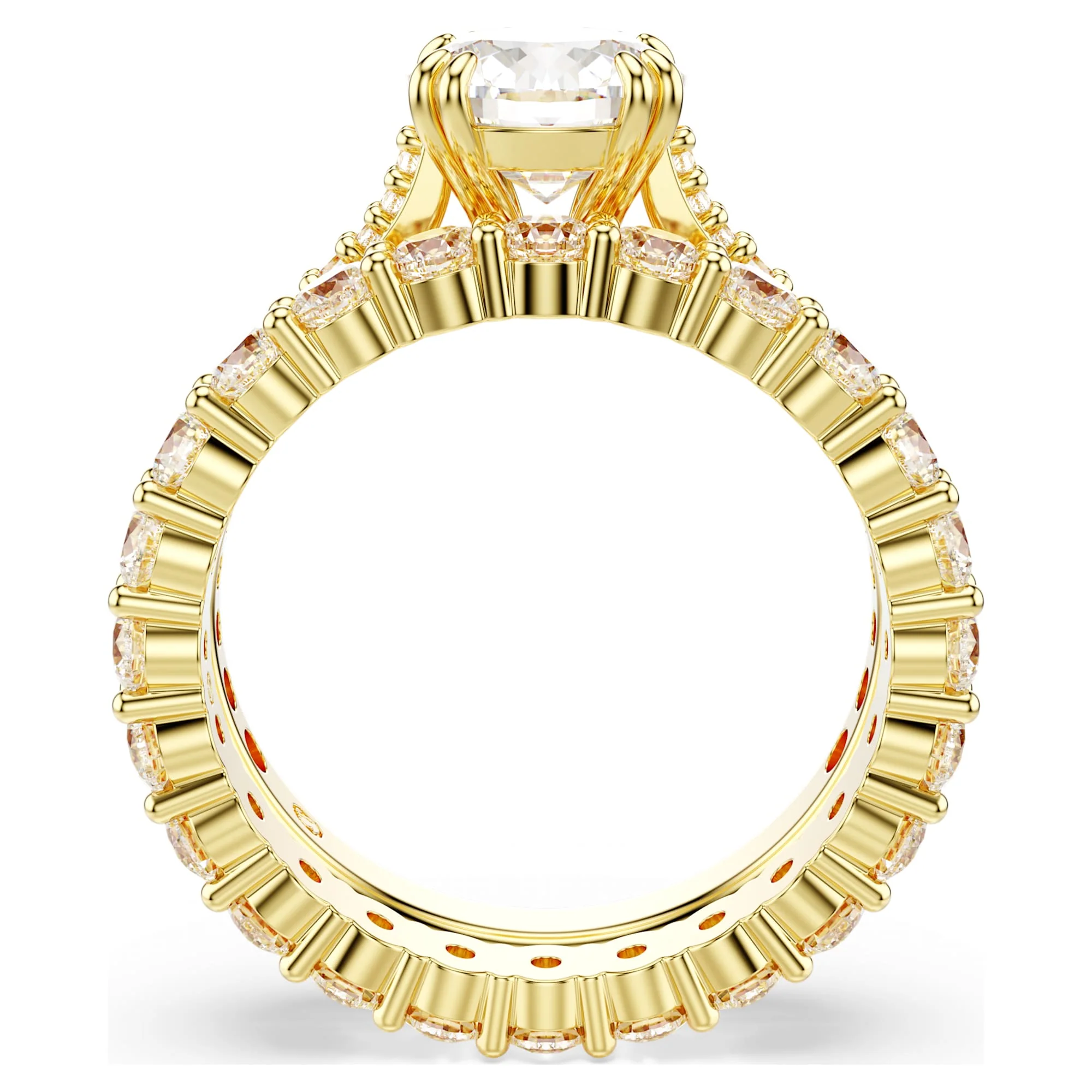Stilla ring Set (2), Round cut, White, Gold-tone plated - Image 4