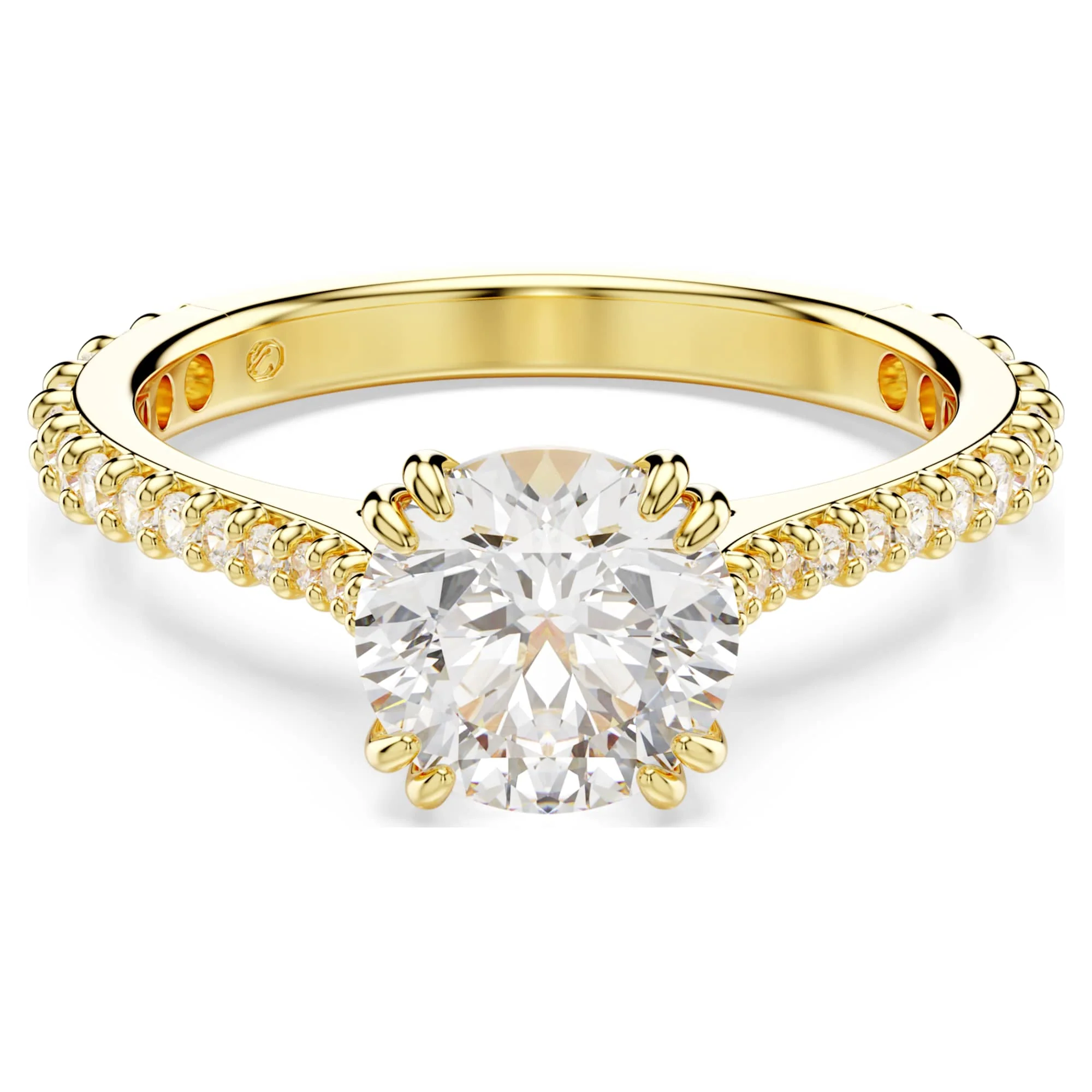 Stilla ring Set (2), Round cut, White, Gold-tone plated - Image 6
