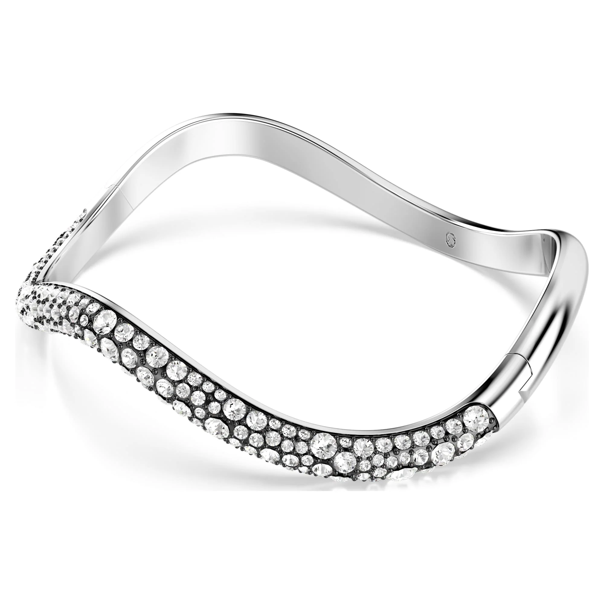Sublima bangle Round cut, White, Rhodium plated - Image 2