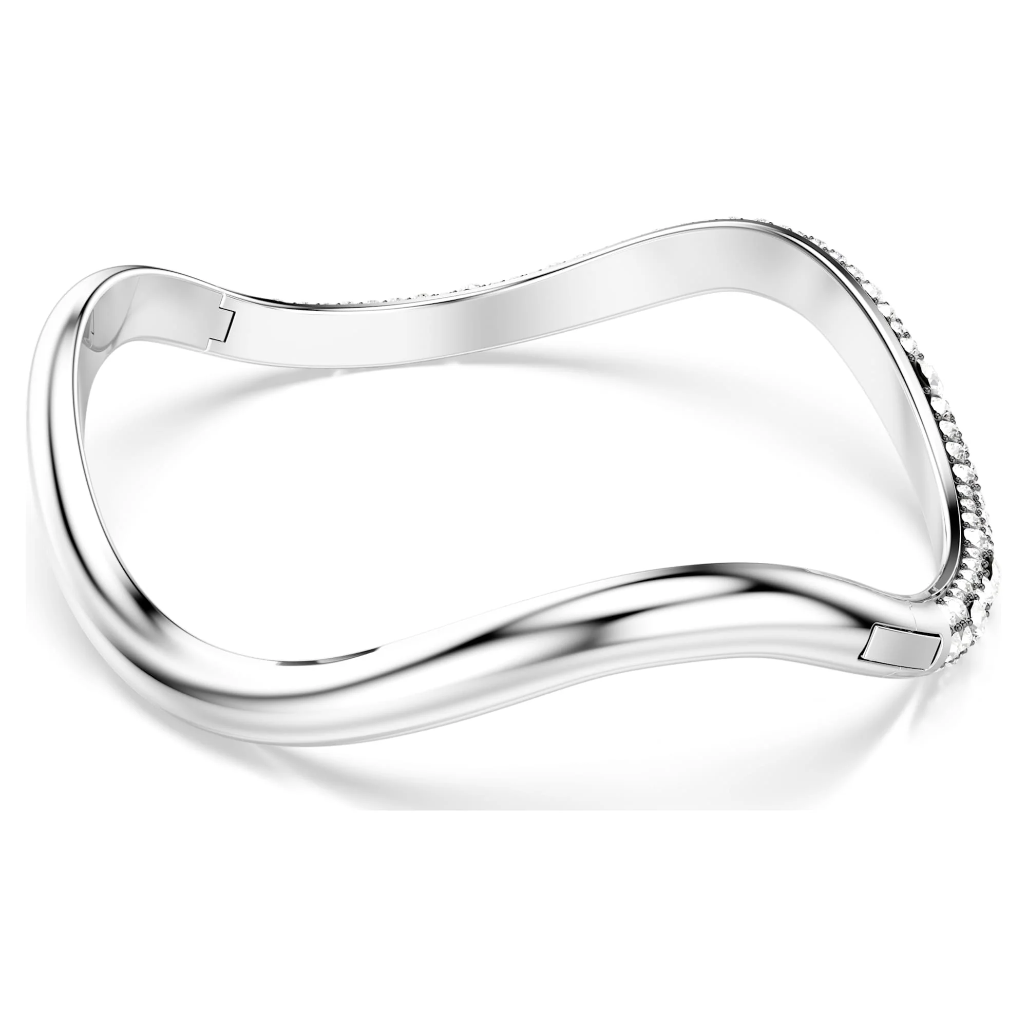 Sublima bangle Round cut, White, Rhodium plated - Image 4
