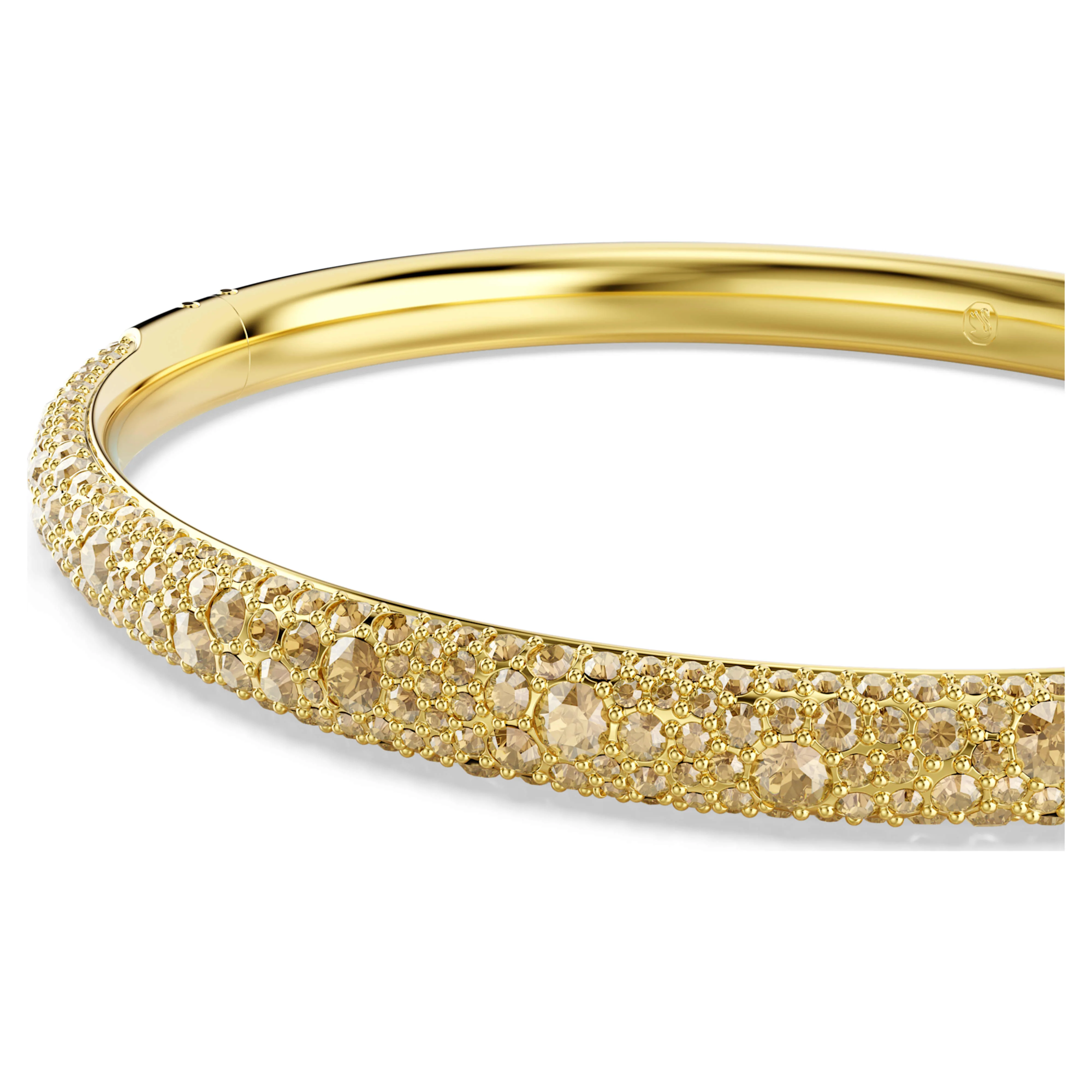 Sublima bangle Snow pavé, White, Gold-tone plated - Image 4