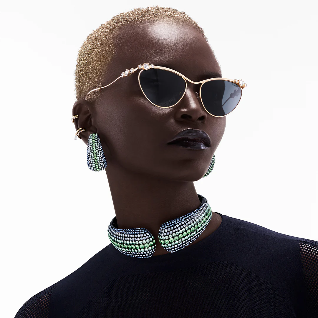 Sublima choker Round cut, Multicolored, Ruthenium plated - Image 5