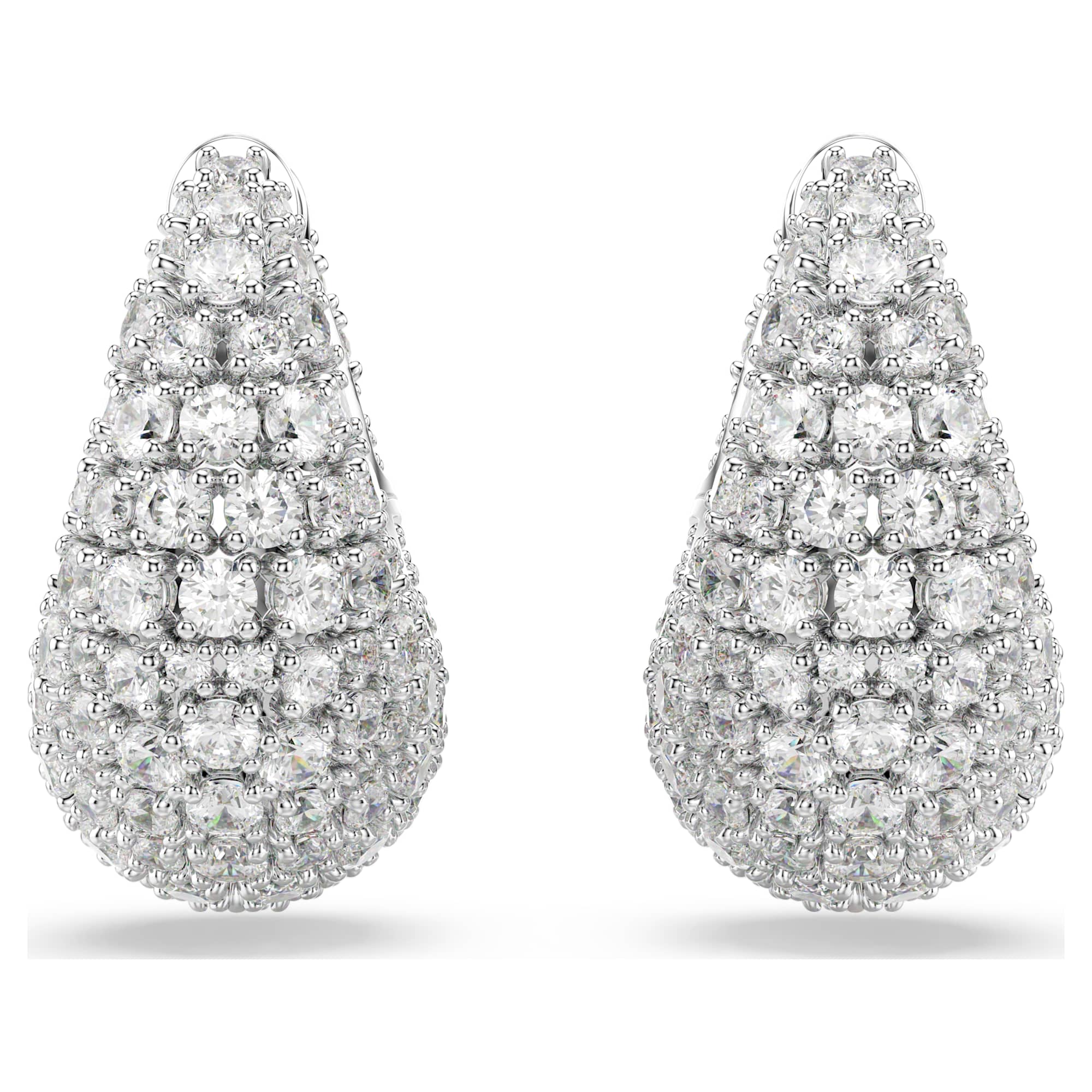 Sublima earrings Large, White, Rhodium plated - Image 2