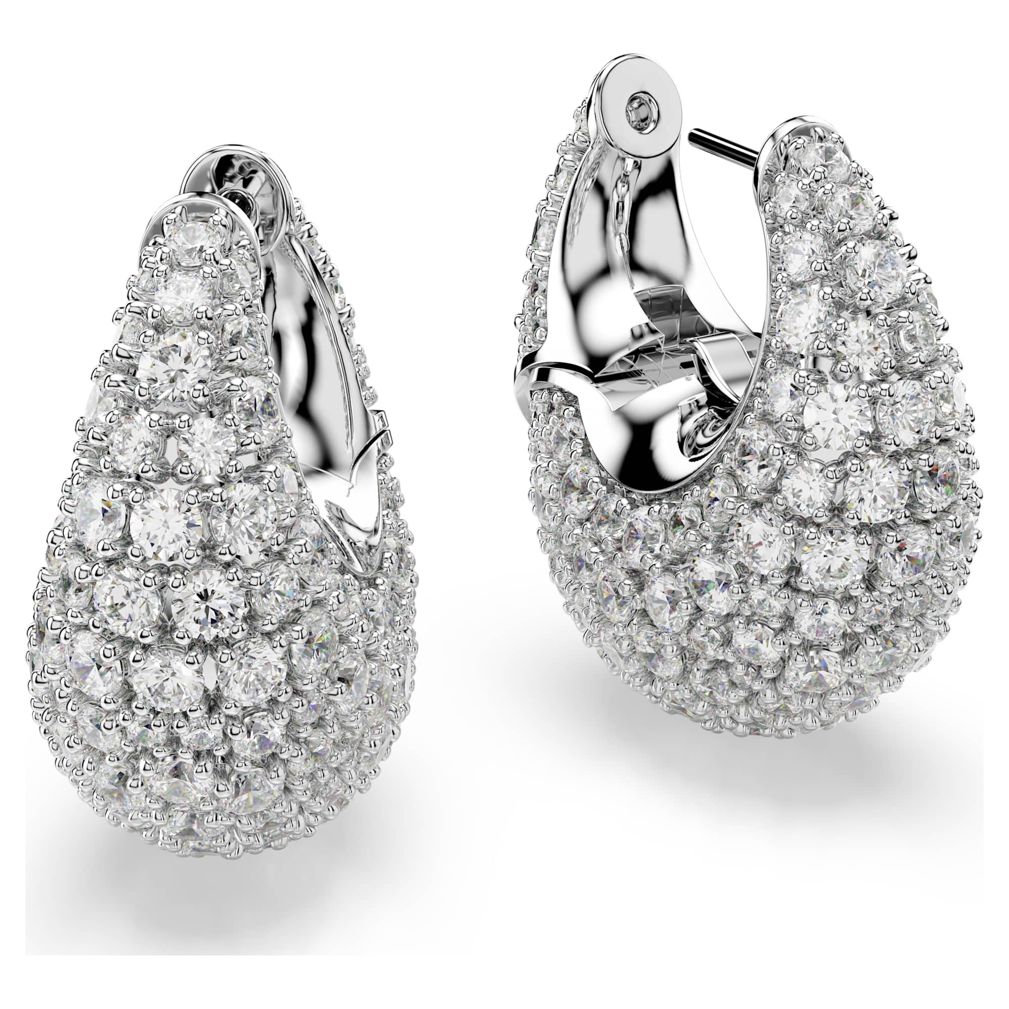 Sublima earrings Large, White, Rhodium plated - Image 3