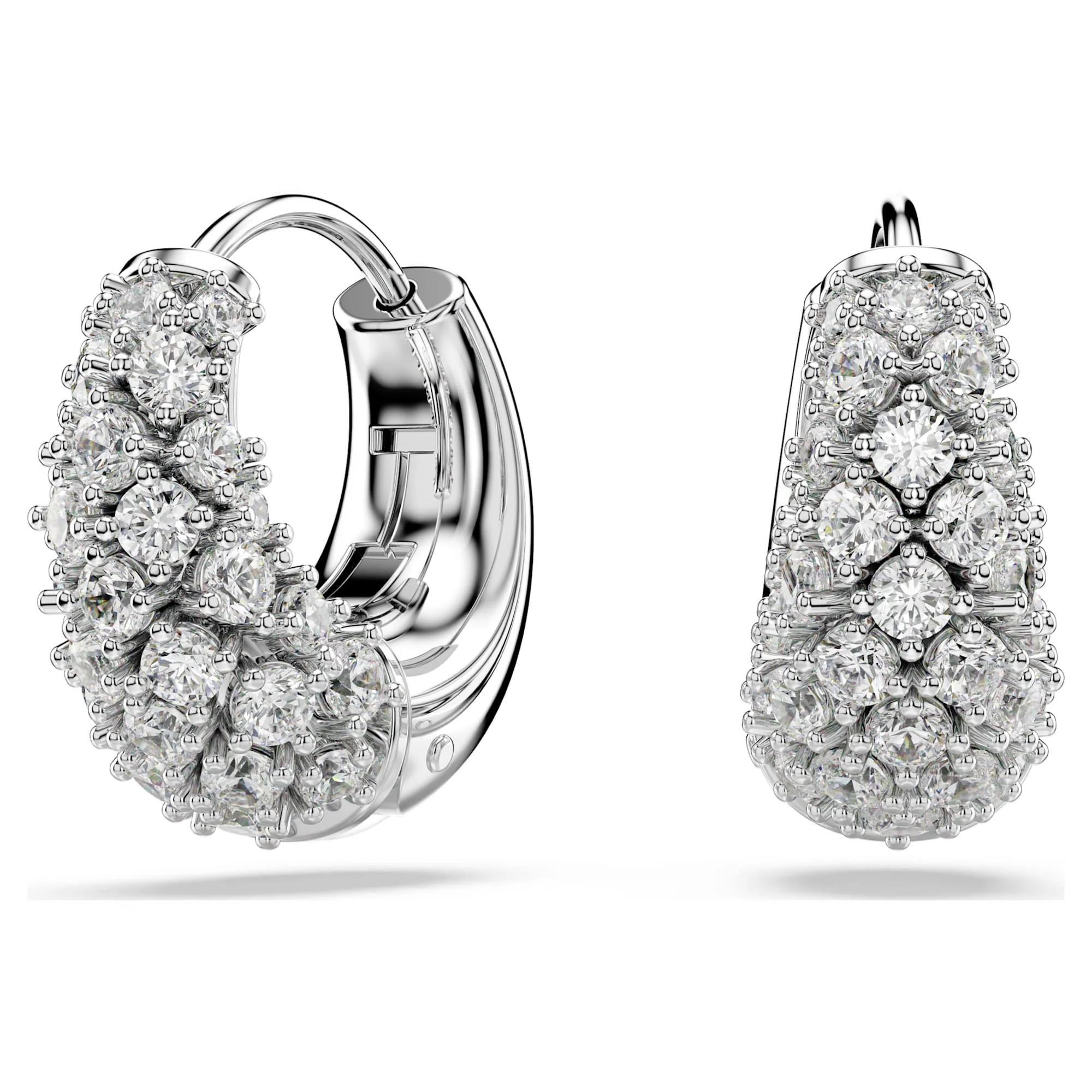 Sublima earrings White, Rhodium plated