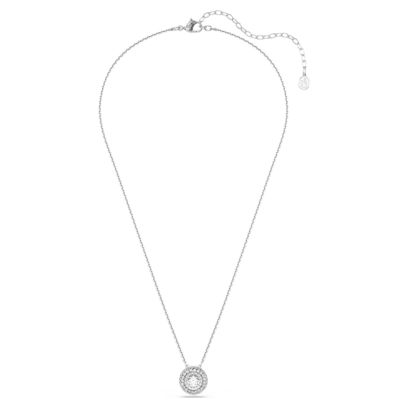 Sublima pendant Round cut, White, Rhodium plated - Image 2