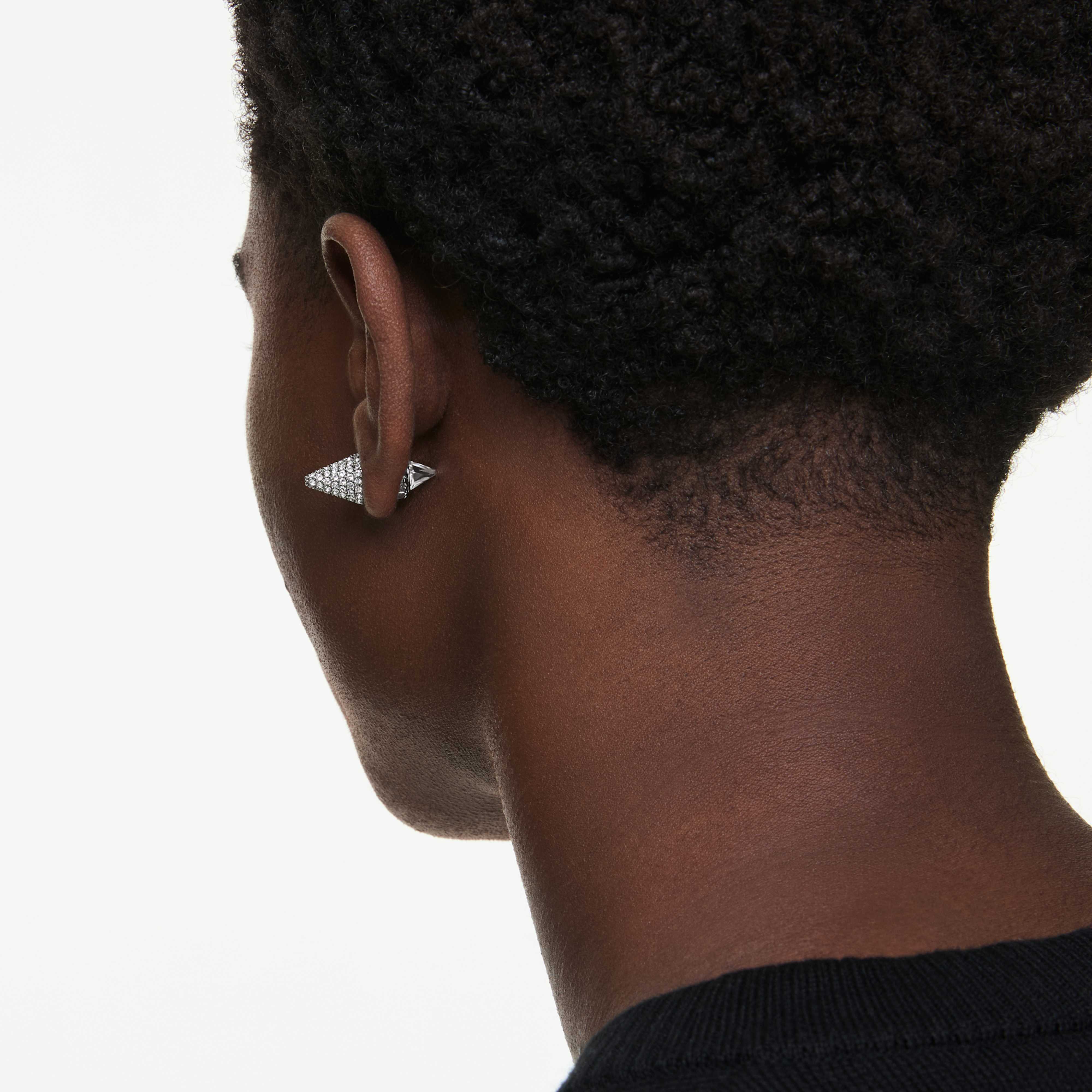 Sublima stud earrings Spike, White, Ruthenium plated - Image 6