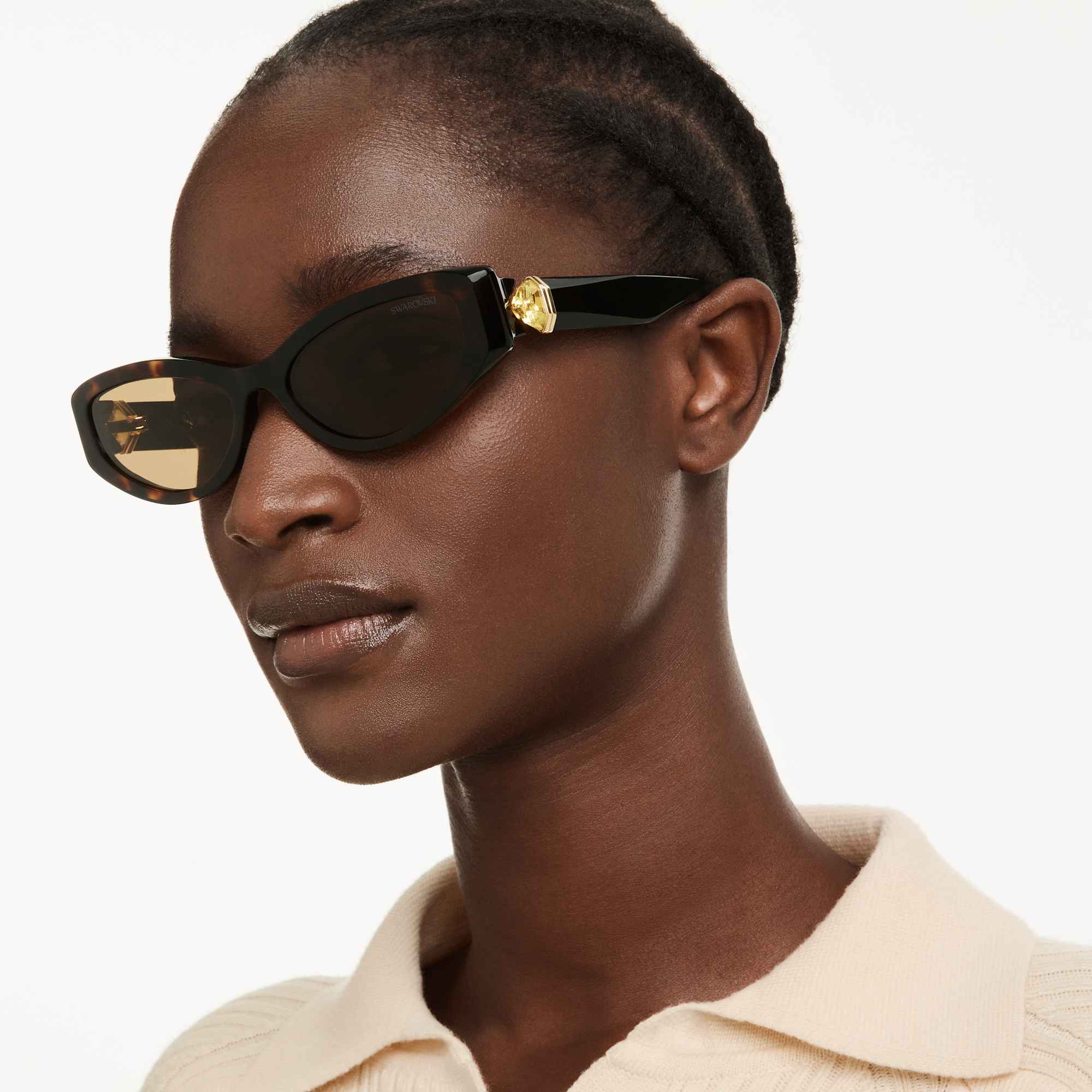 Sunglasses Cat-eye shape, SK6045, Brown - Image 6
