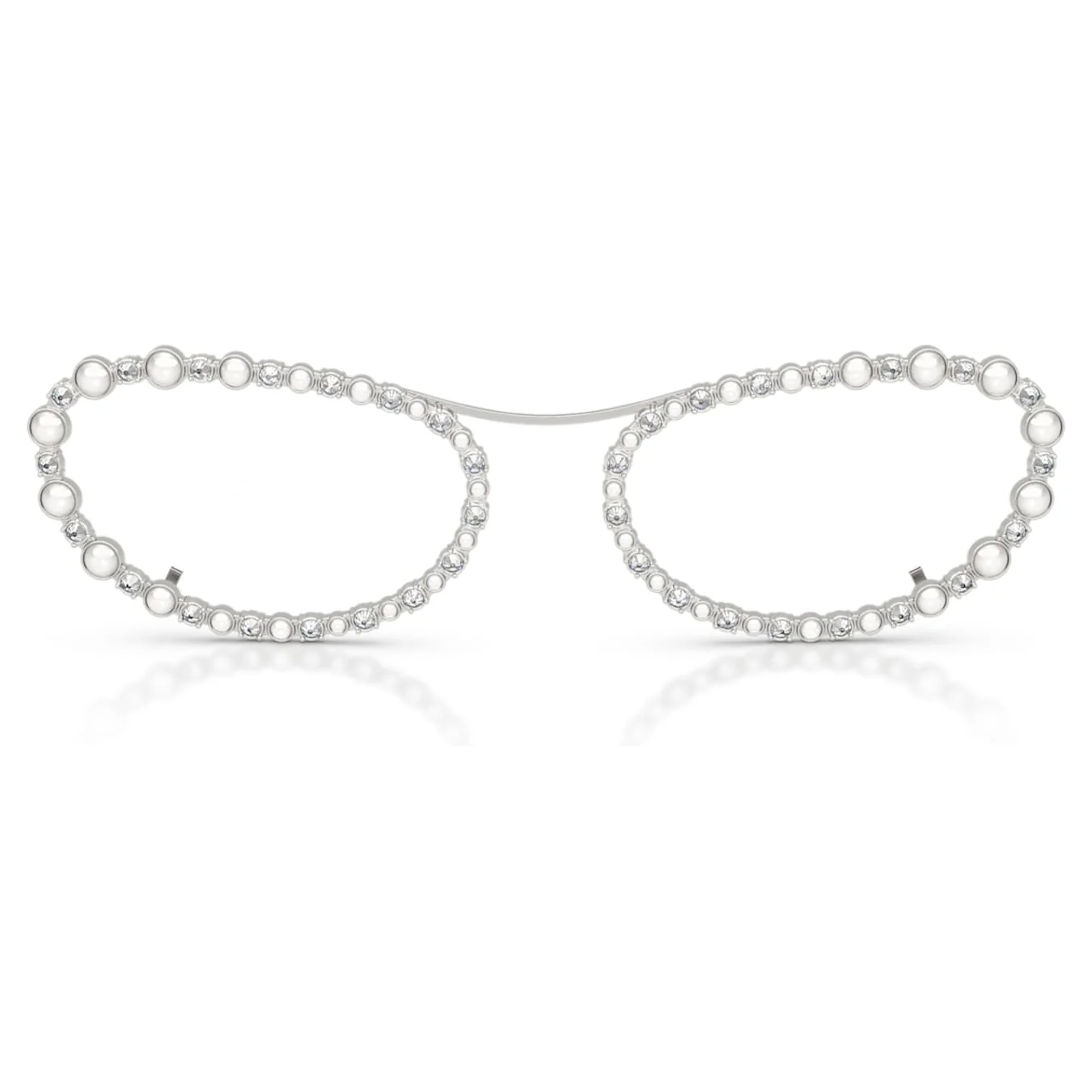 Sunglasses Oval shape, 2 in 1 clip-on, SK7044, Silver tone - Image 7