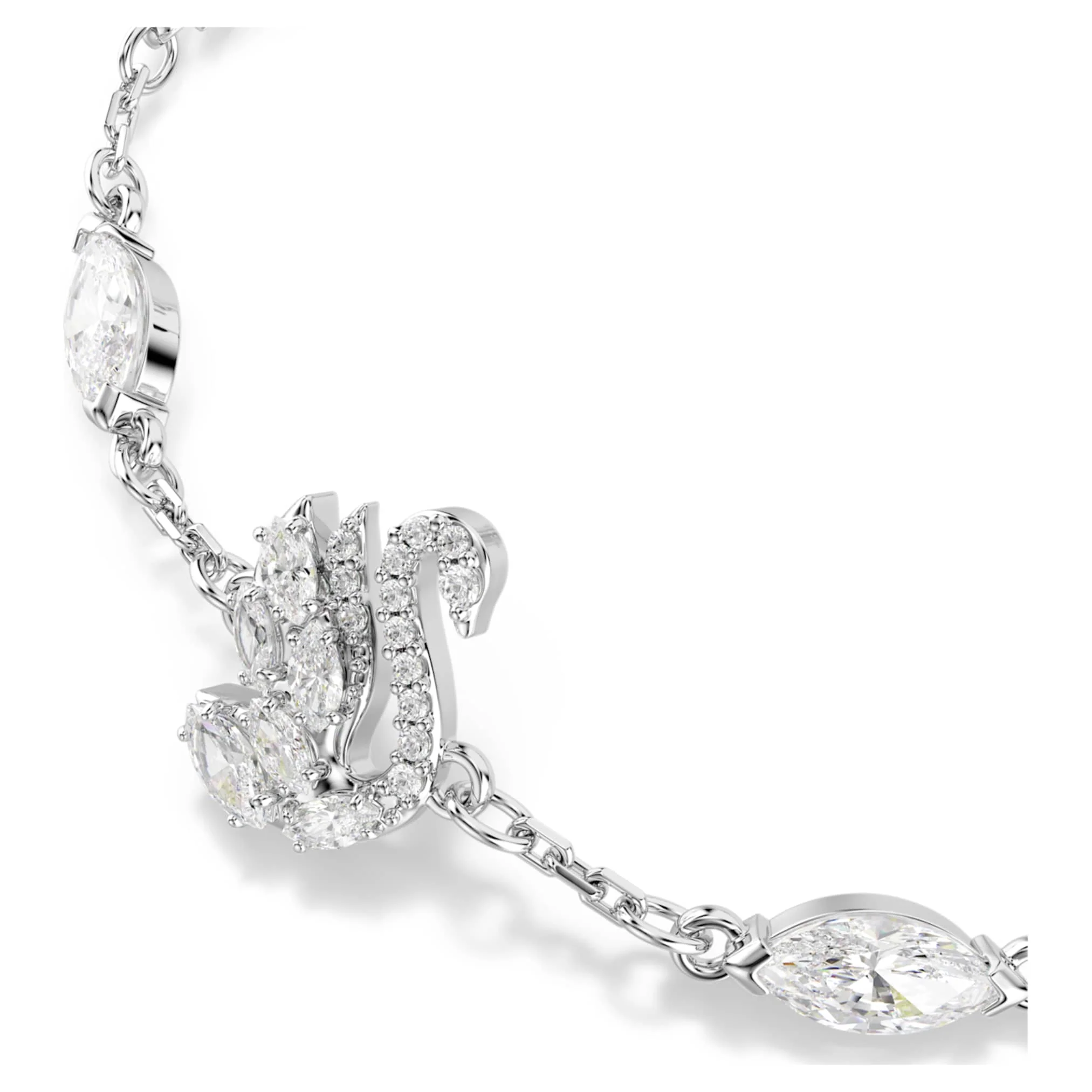 Swan bracelet Mixed cuts, Swan, White, Rhodium plated - Image 2