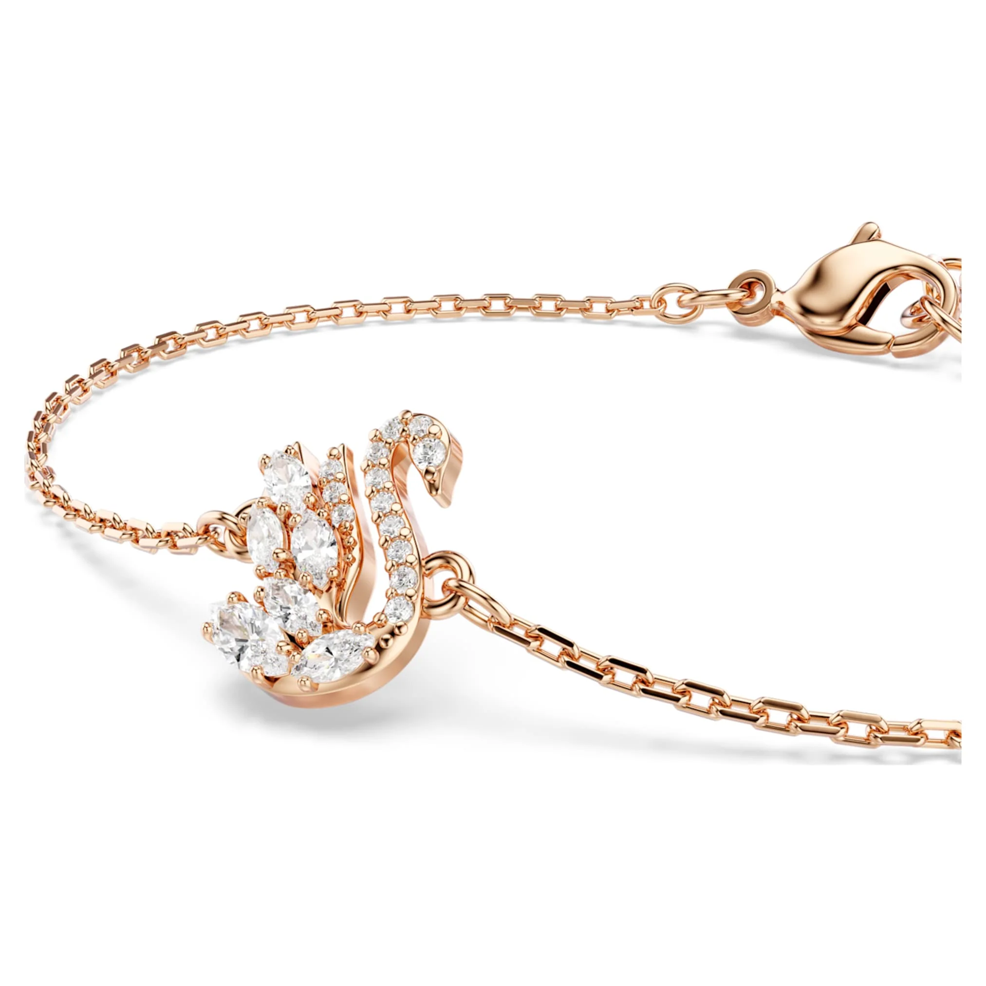 Swan bracelet Mixed cuts, Swan, White, Rose gold-tone plated - Image 4