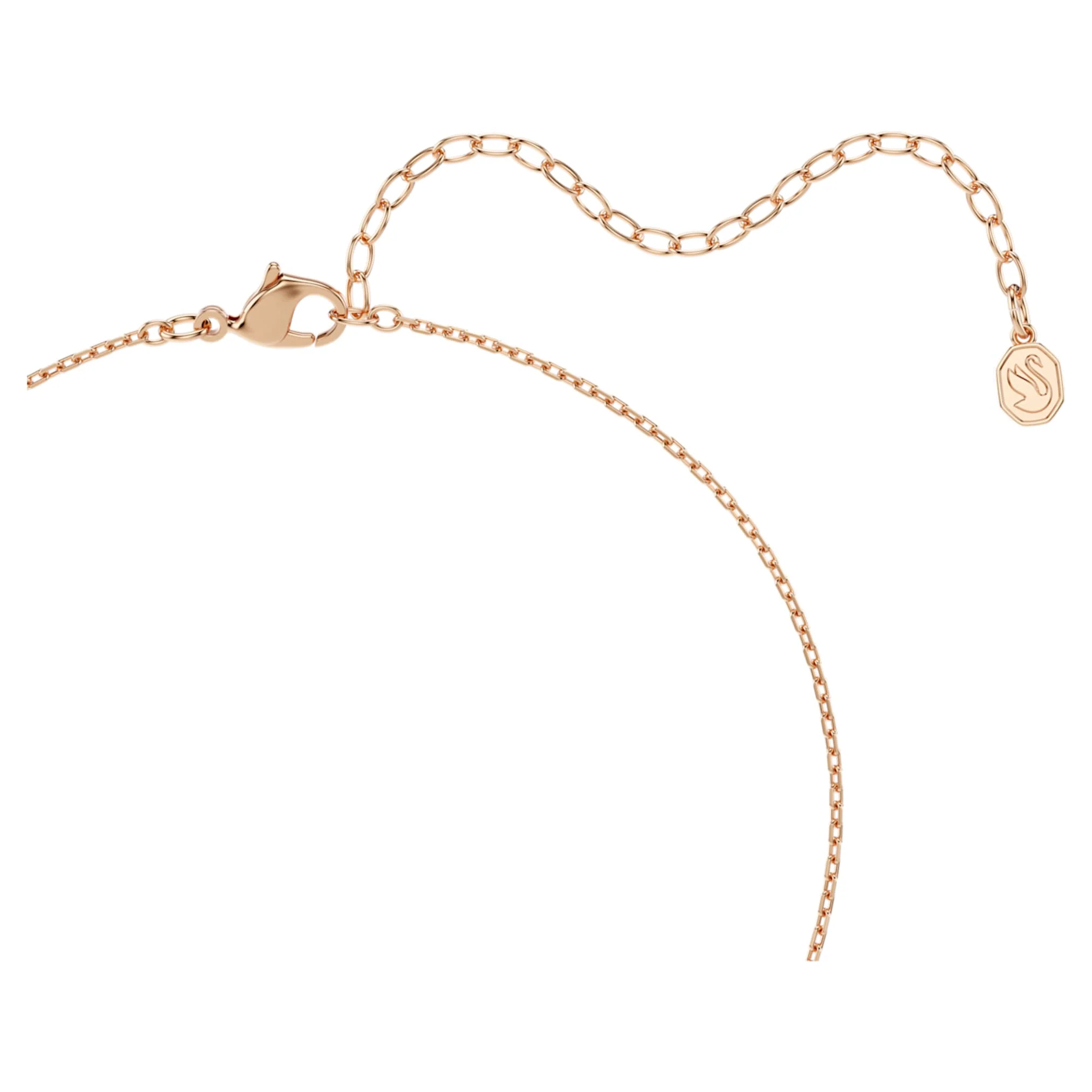 Swan pendant Mixed cuts, Swan, Black, 18K rose gold finish - Image 4