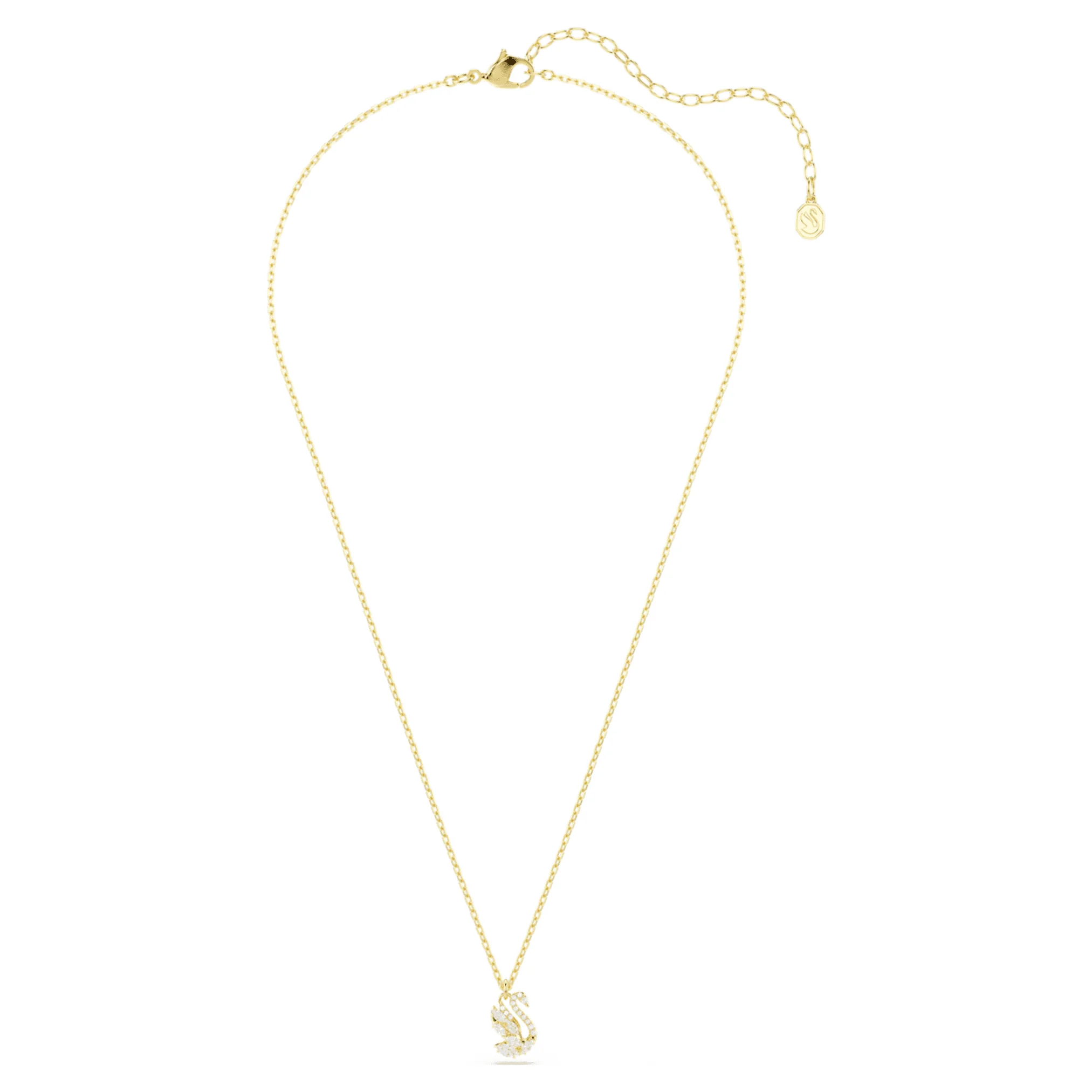 Swan pendant Mixed cuts, Swan, White, 18K gold finish - Image 2