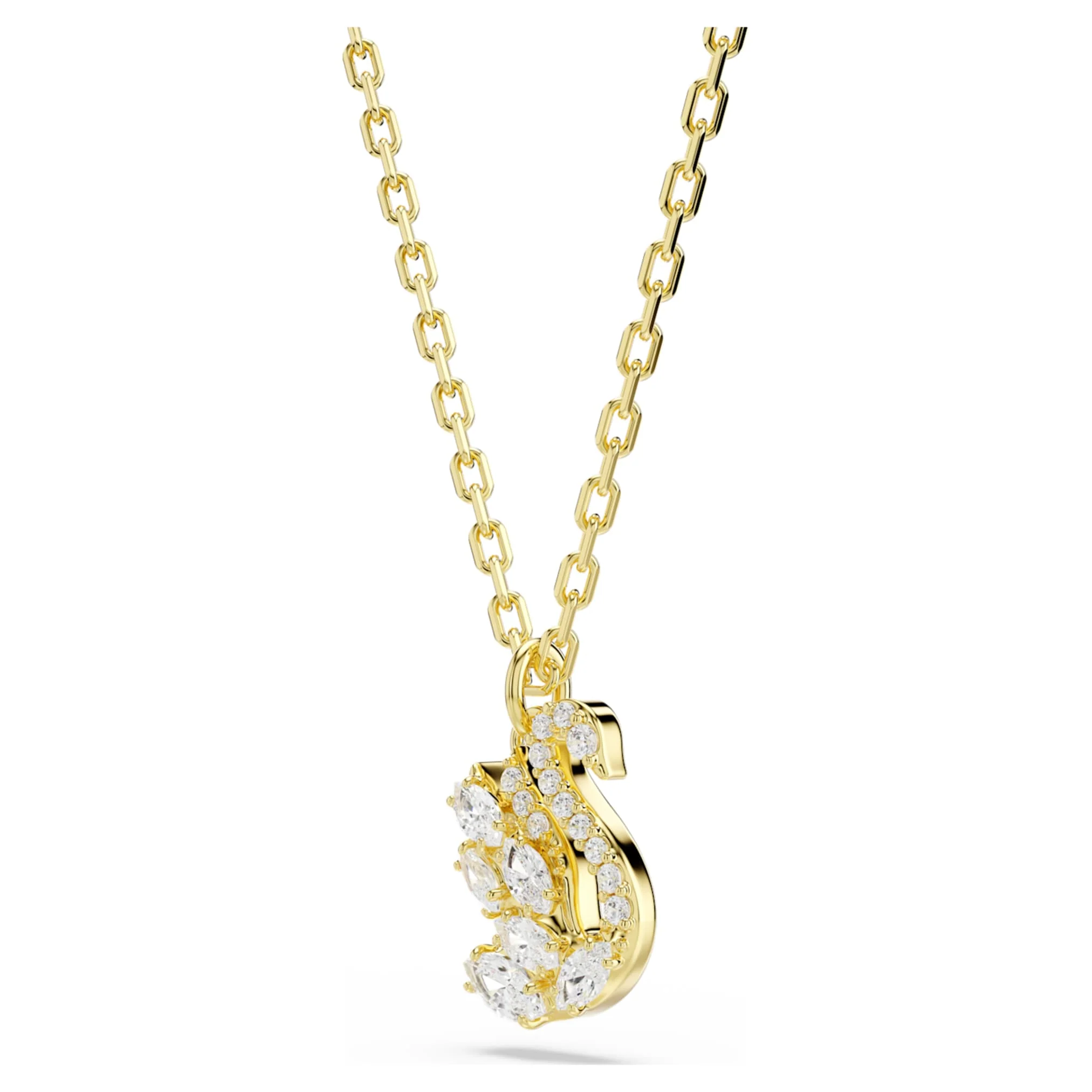 Swan pendant Mixed cuts, Swan, White, 18K gold finish - Image 3