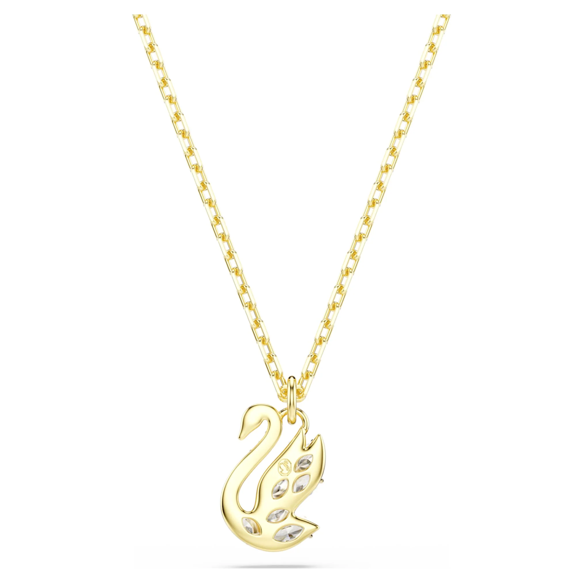 Swan pendant Mixed cuts, Swan, White, 18K gold finish - Image 5