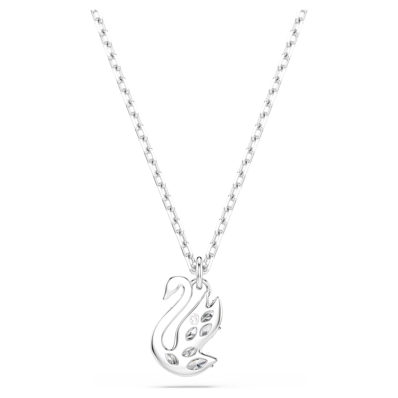 Swan pendant Mixed cuts, Swan, White, Rhodium plated - Image 5