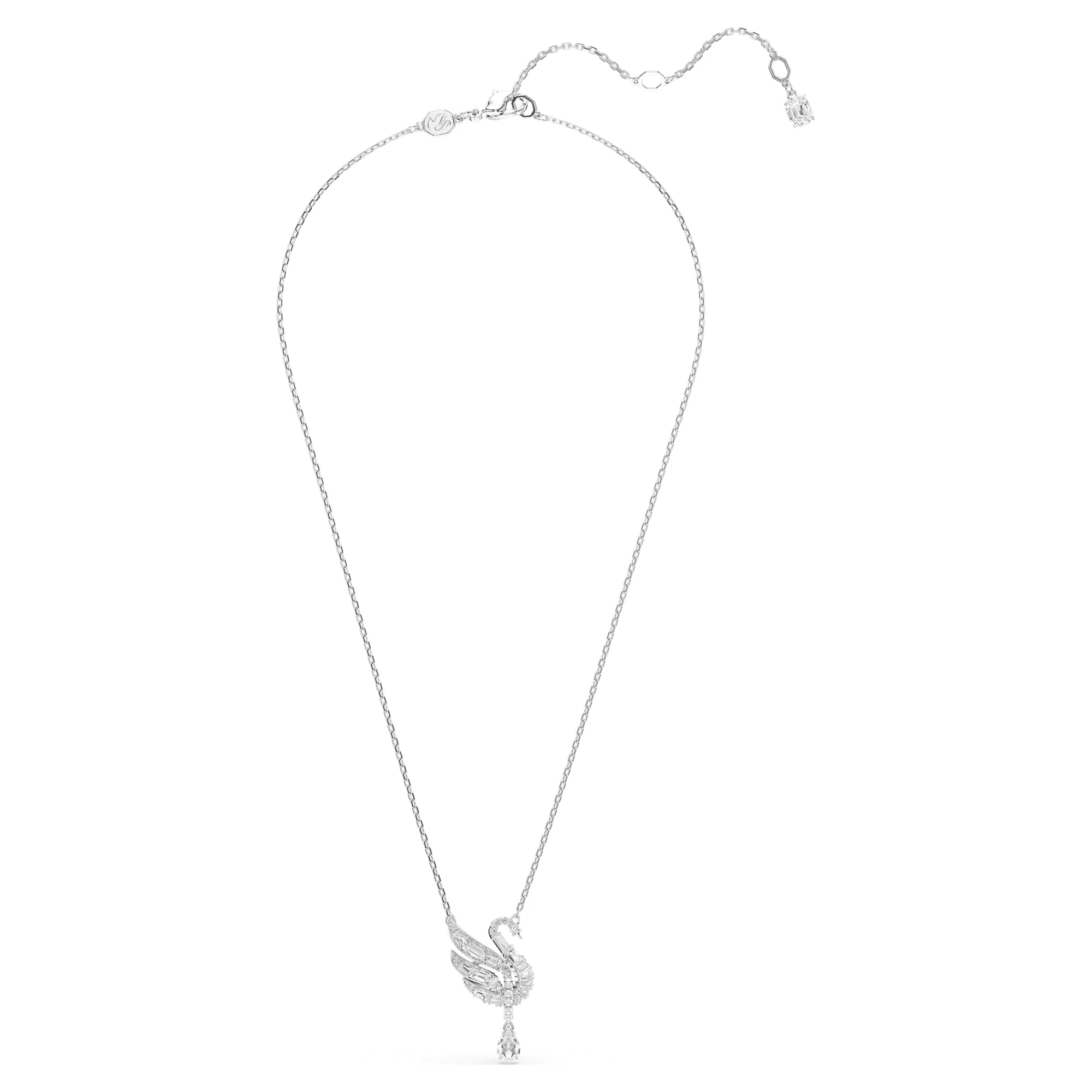 Swan pendant Swan, White, Rhodium plated - Image 2