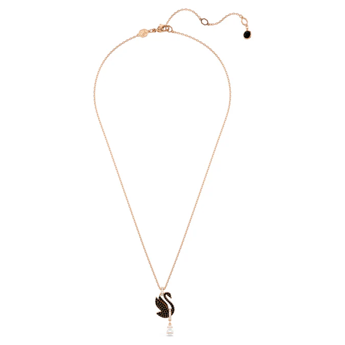 Swarovski Swan pendant Swan, Black, Rose gold-tone plated - Image 2