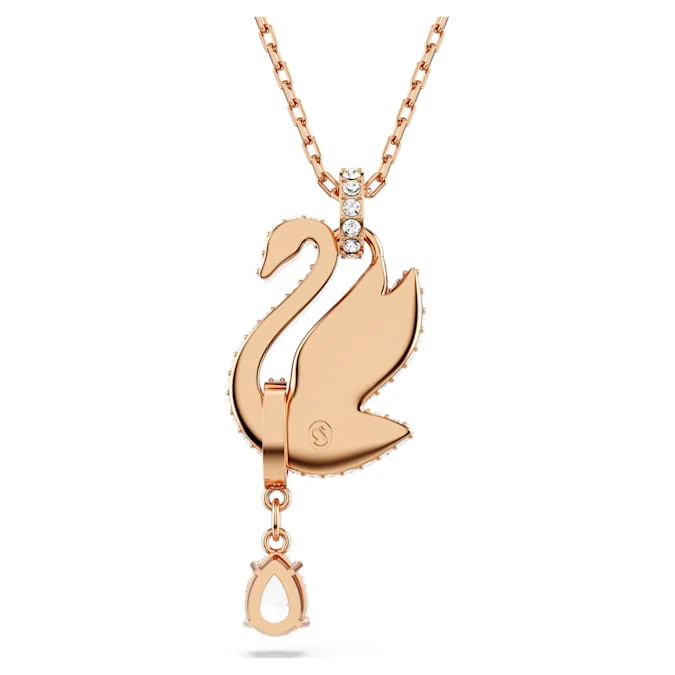 Swarovski Swan pendant Swan, Black, Rose gold-tone plated - Image 4