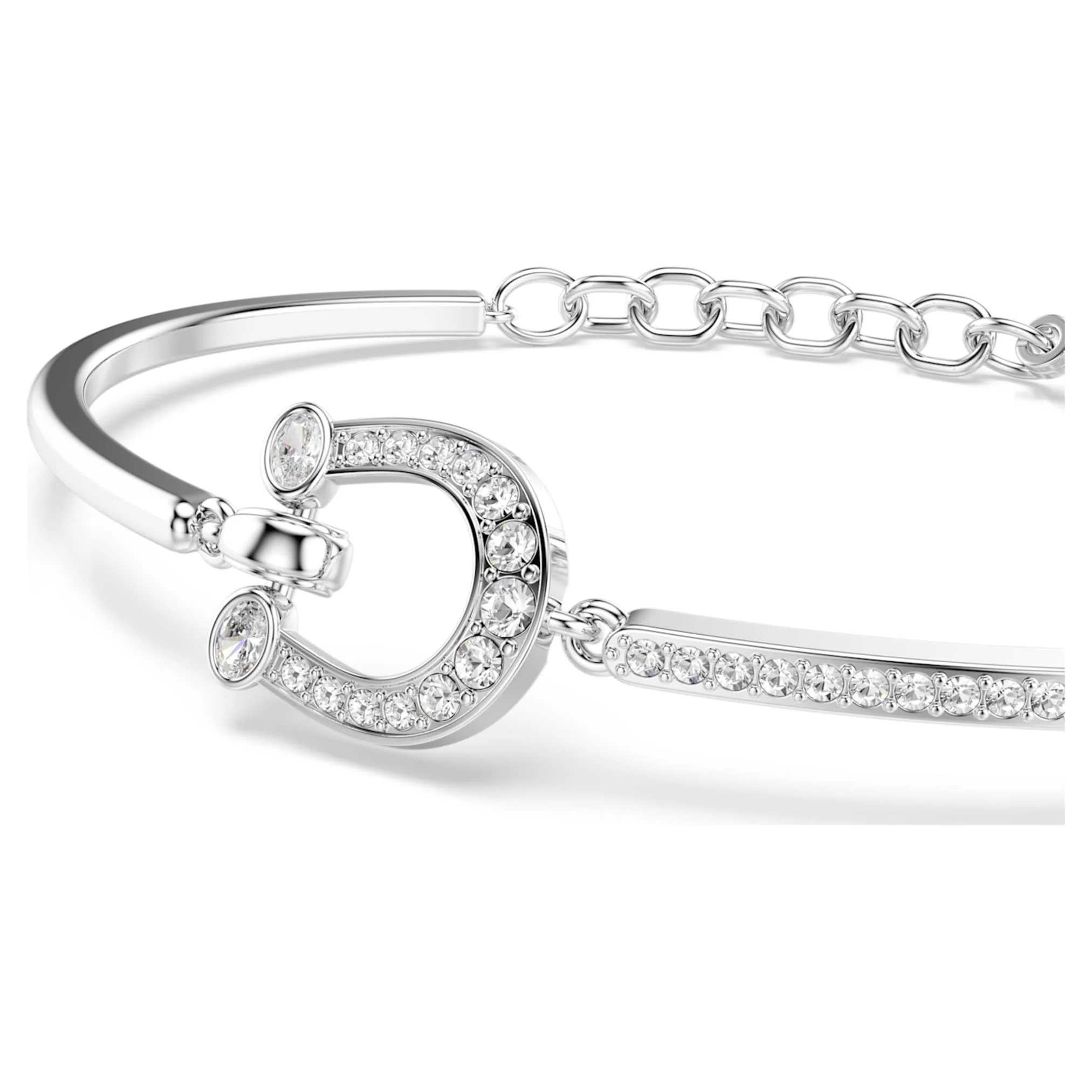 Symbolica bracelet Pavé, Horse shoe, White, Rhodium plated - Image 4