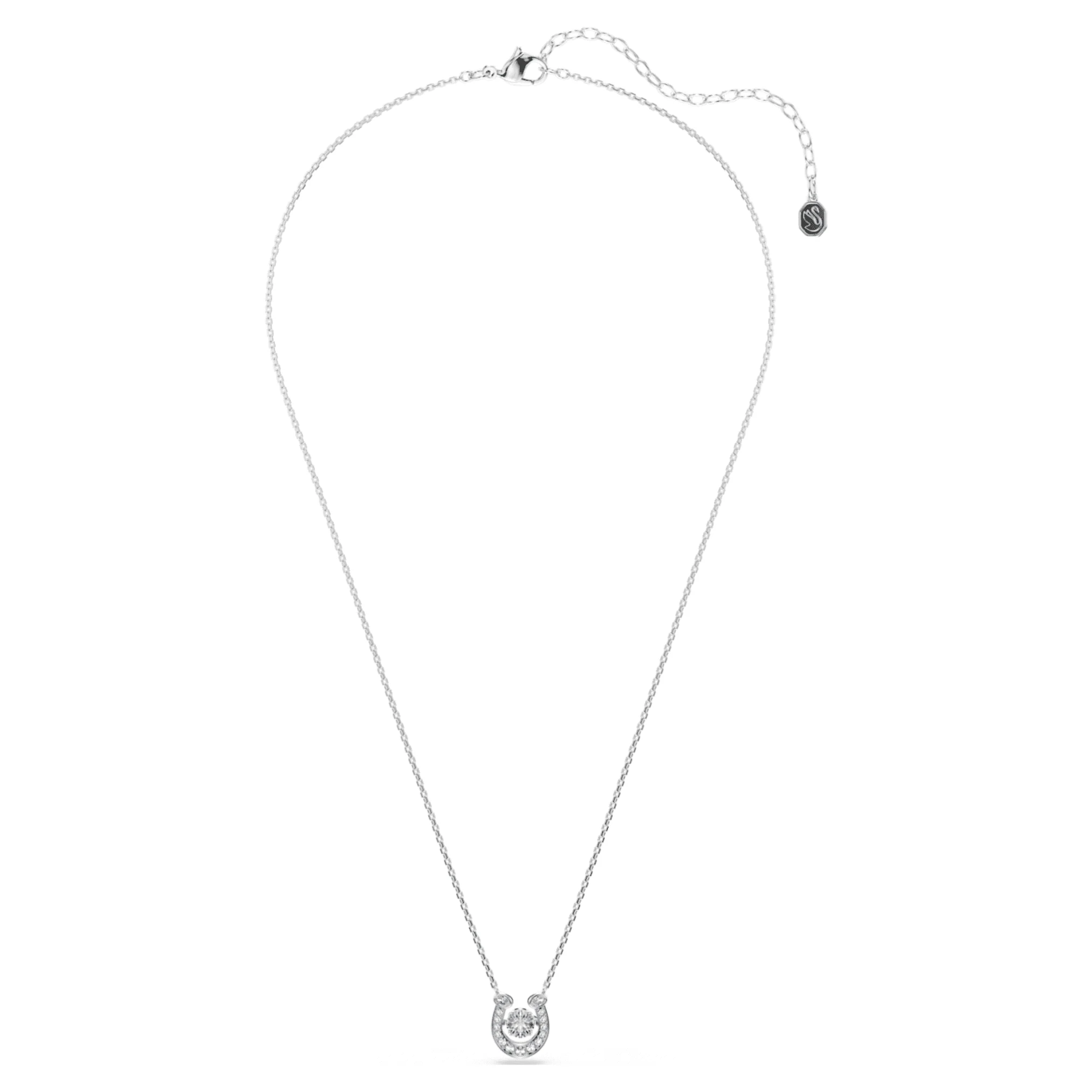 Symbolica pendant Round cut, Pavé, Horse shoe, Blue, Rhodium plated - Image 2