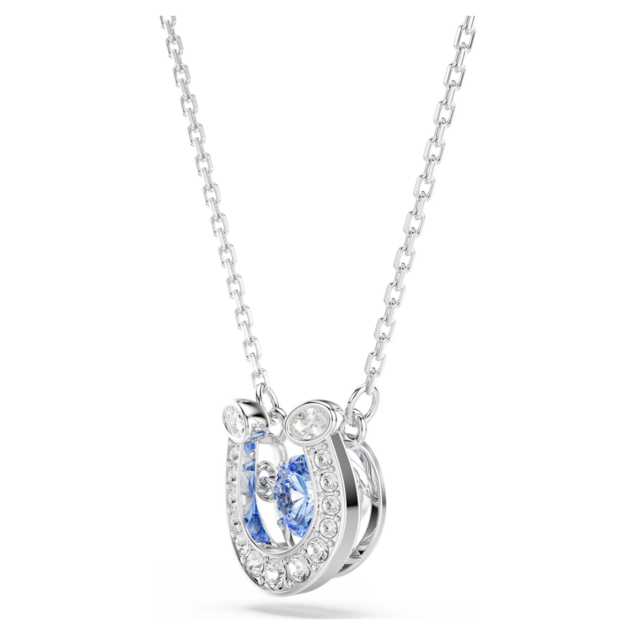 Symbolica pendant Round cut, Pavé, Horse shoe, Blue, Rhodium plated - Image 3