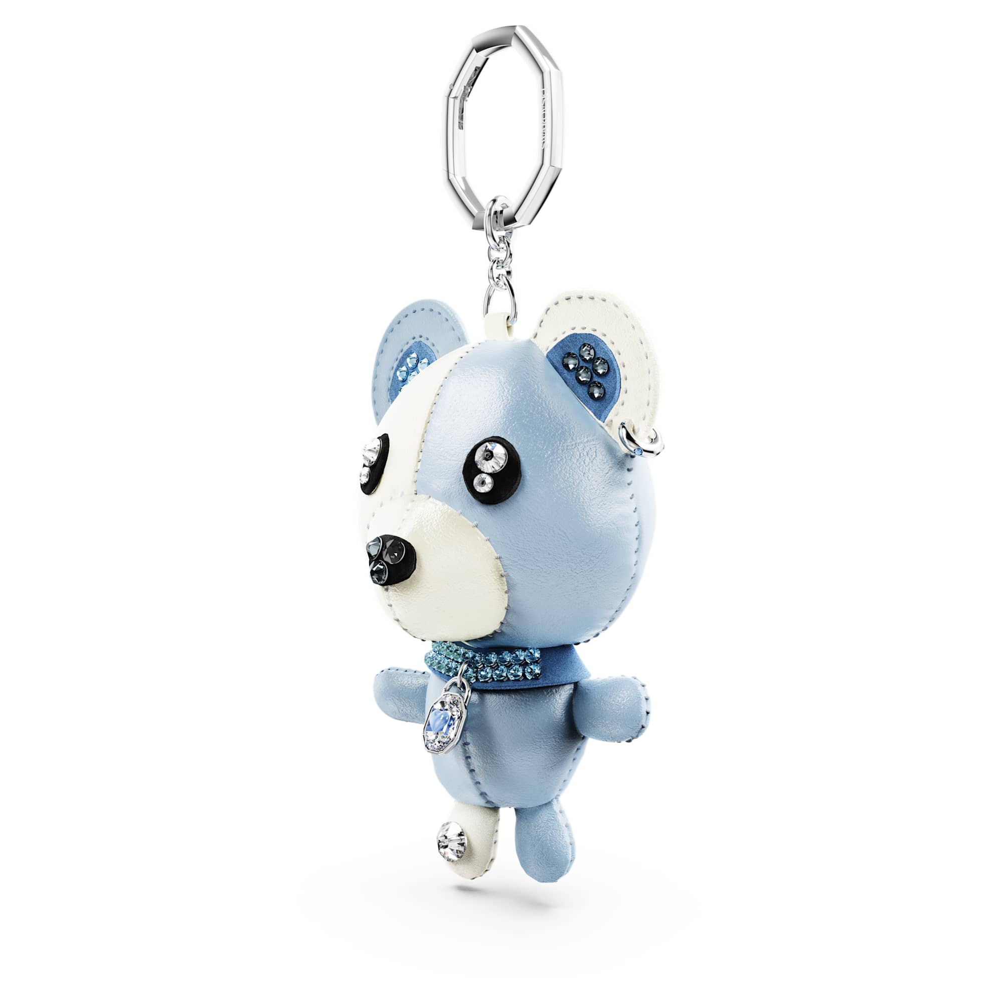 Teddy bag charm Bear, Blue, Rhodium plated - Image 2