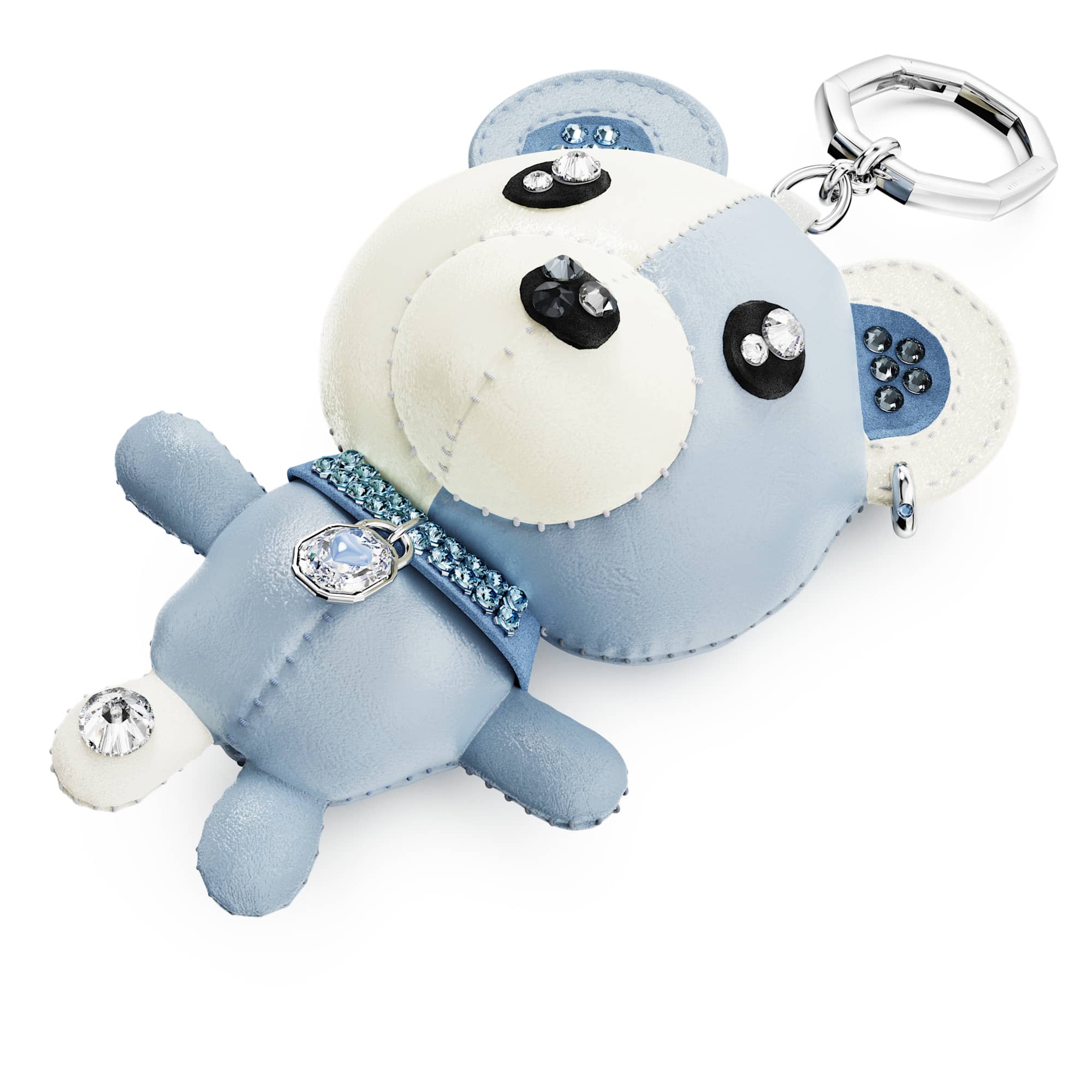 Teddy bag charm Bear, Blue, Rhodium plated - Image 4