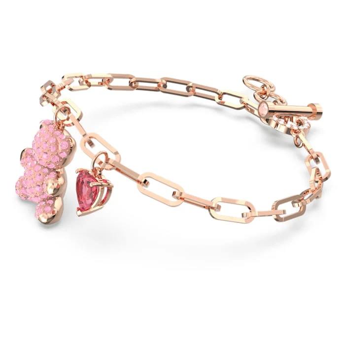 Teddy bracelet Pink, Rose gold-tone plated - Image 5