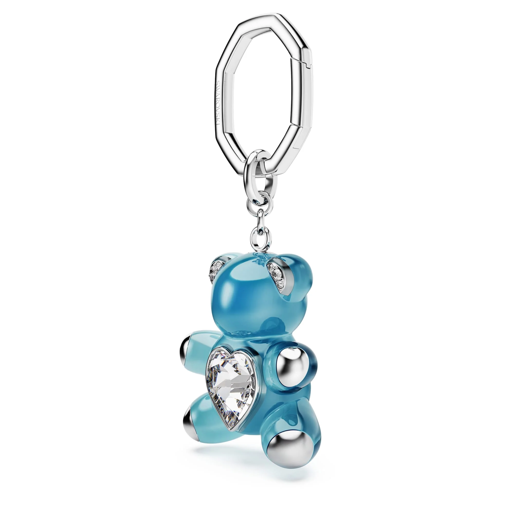 Teddy key ring Bear, Blue, Rhodium plated - Image 2