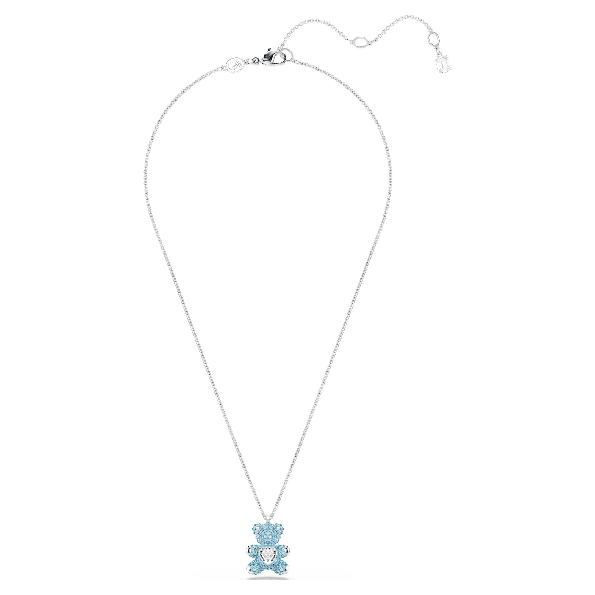 Teddy pendant Bear, Blue, Rhodium plated - Image 2