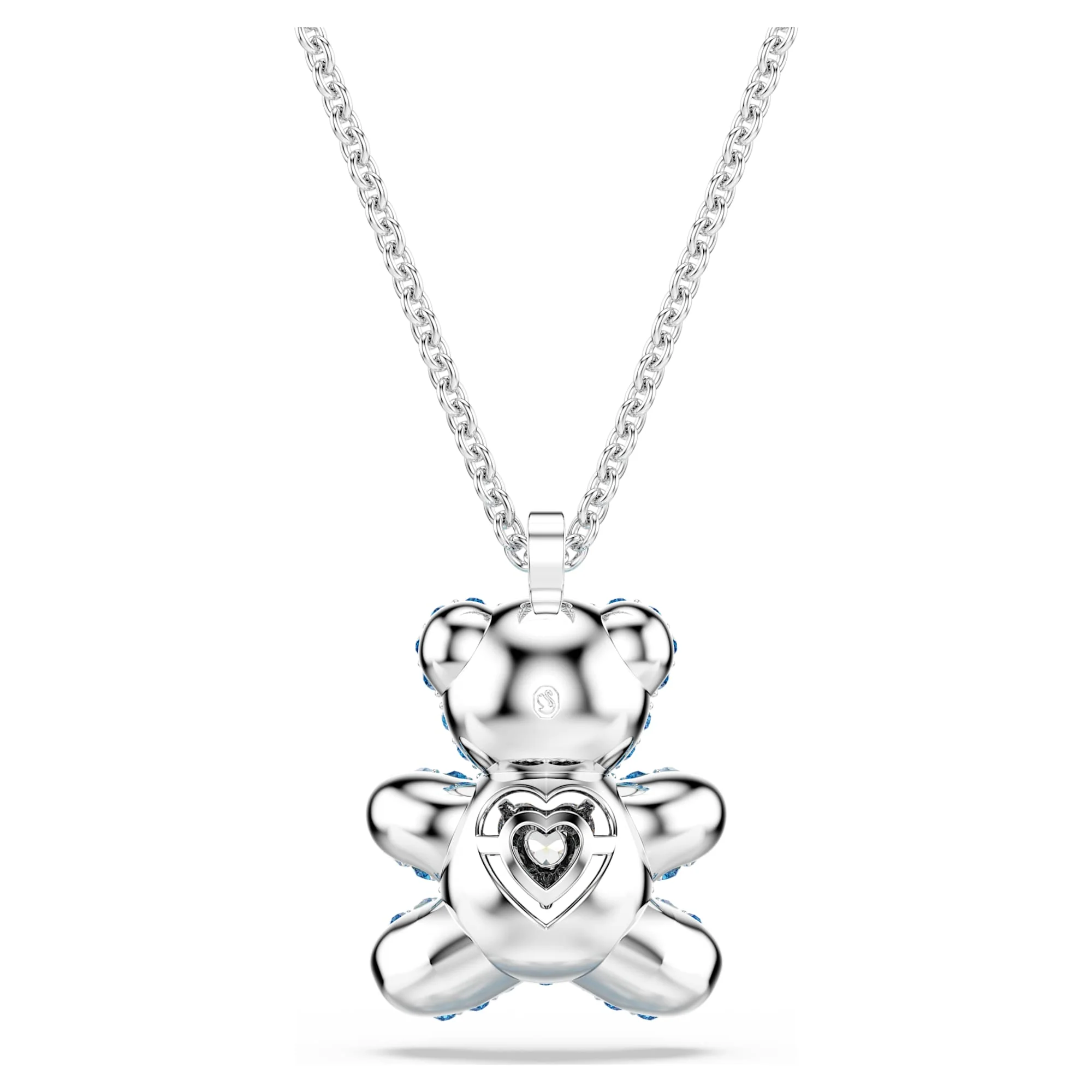 Teddy pendant Bear, Blue, Rhodium plated - Image 5