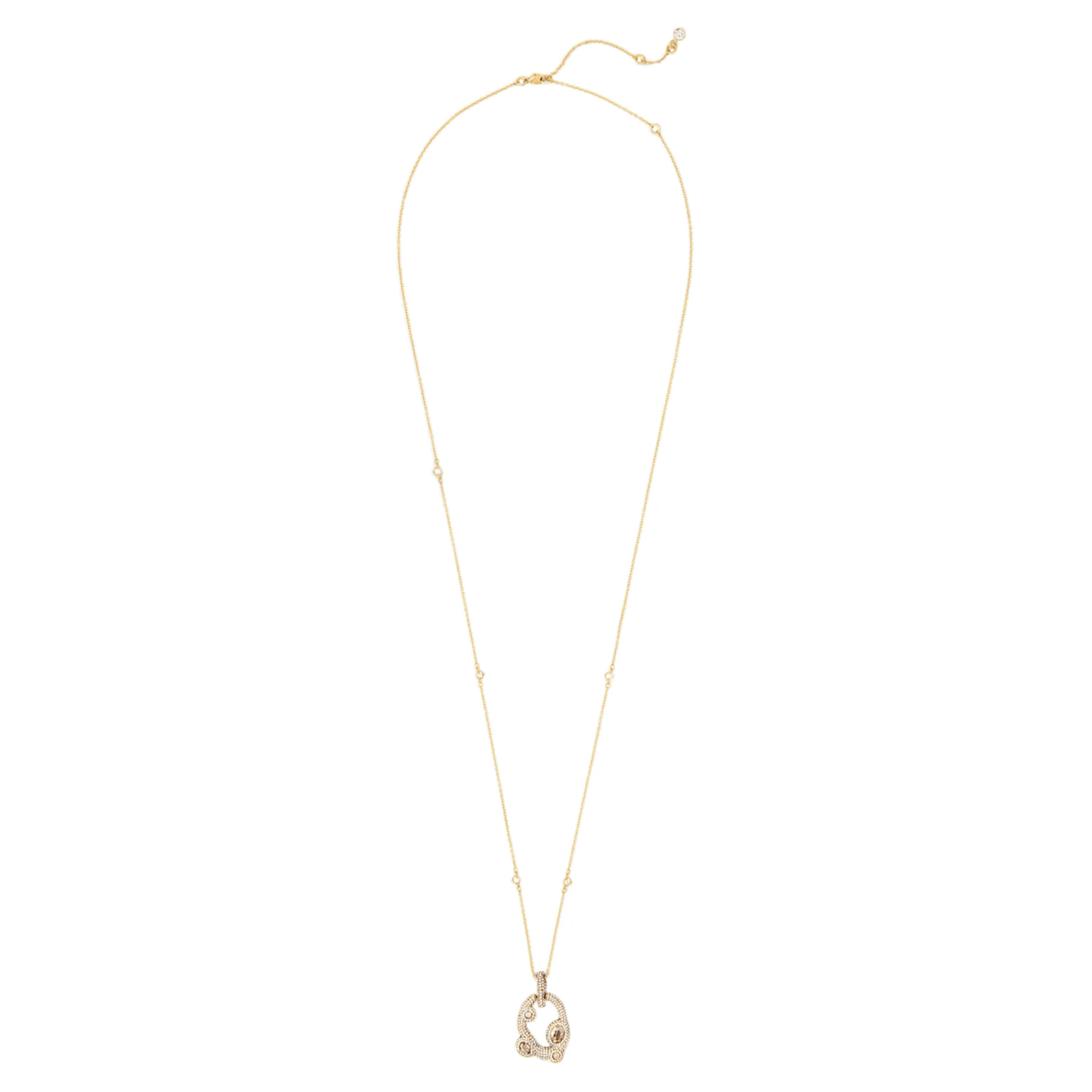Tigris pendant Water droplets, Grey, Gold-tone plated