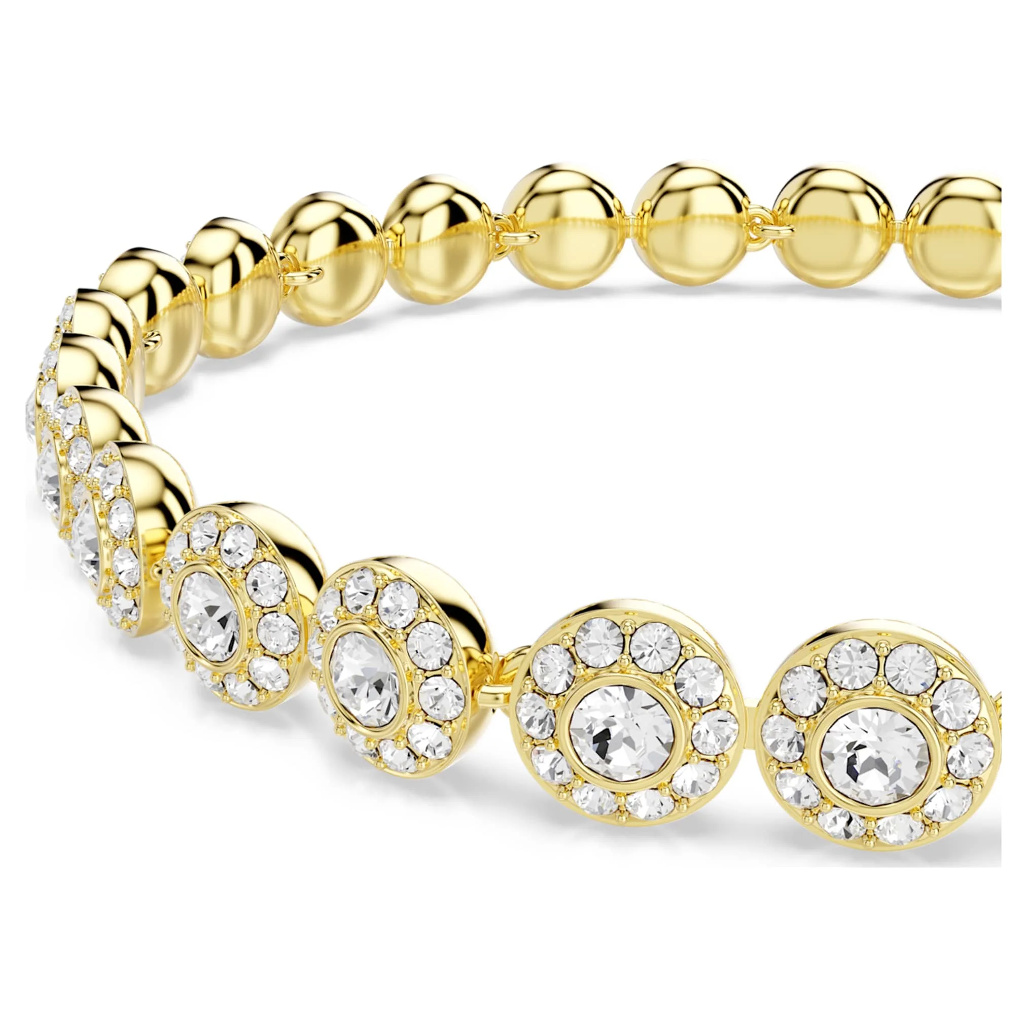 Una Angelic bracelet Round cut, White, Gold-tone plated - Image 4