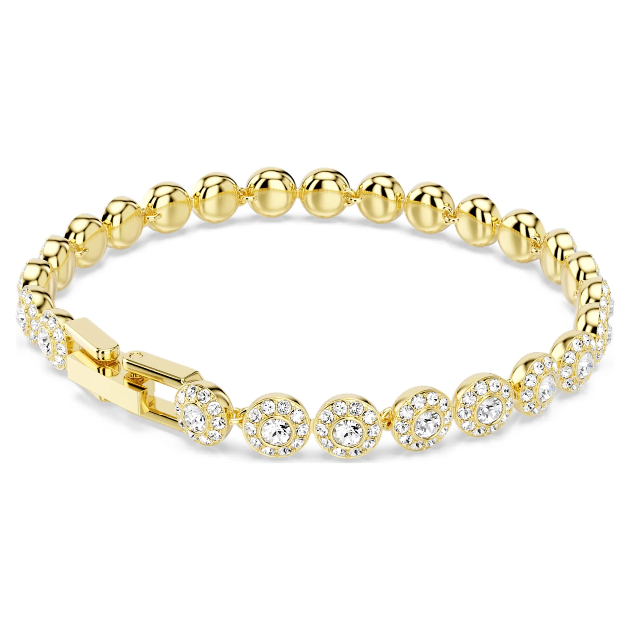 Una Angelic bracelet Round cut, White, Gold-tone plated - Image 5