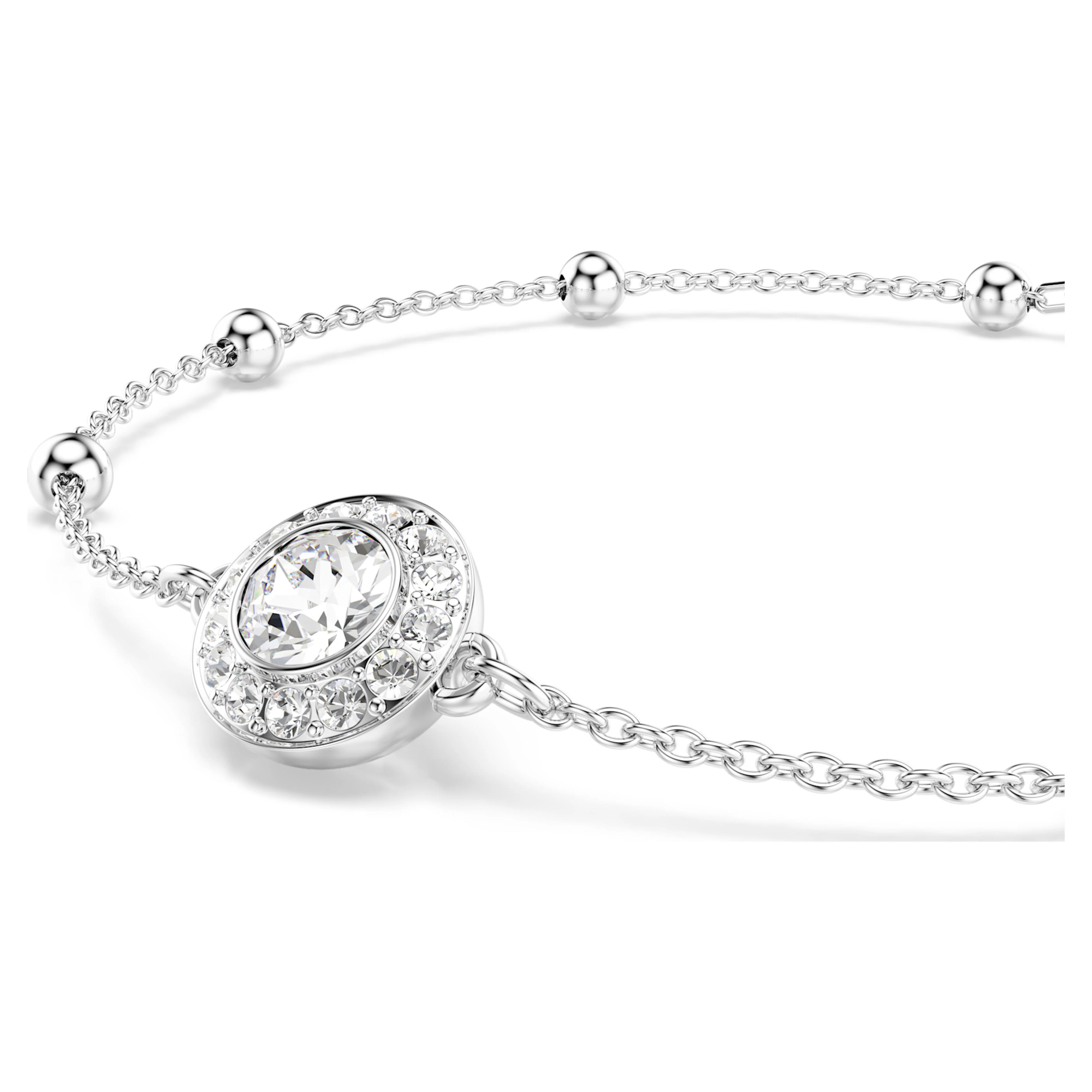 Una Angelic bracelet Round cut, White, Rhodium plated - Image 3