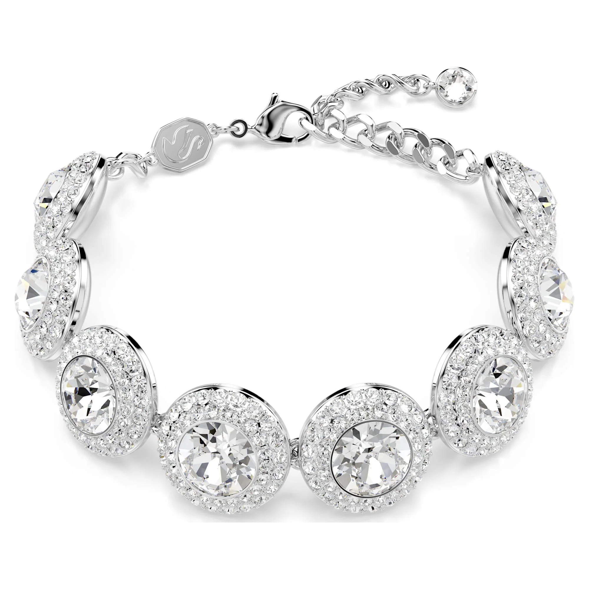 Una Angelic bracelet White, Rhodium plated