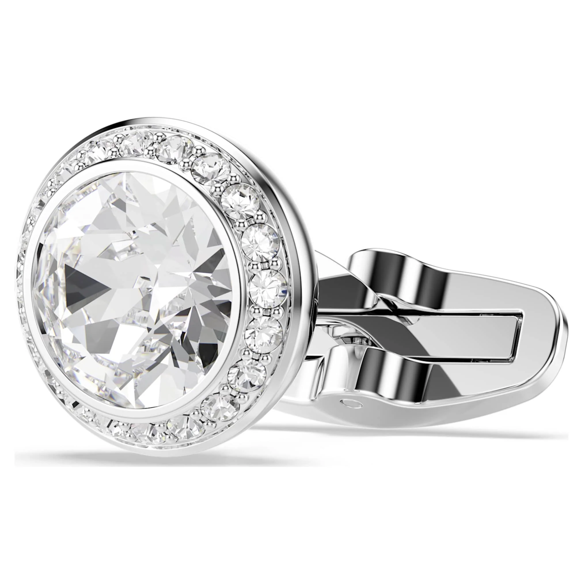 Una Angelic cufflinks Round cut, White, Rhodium plated - Image 3