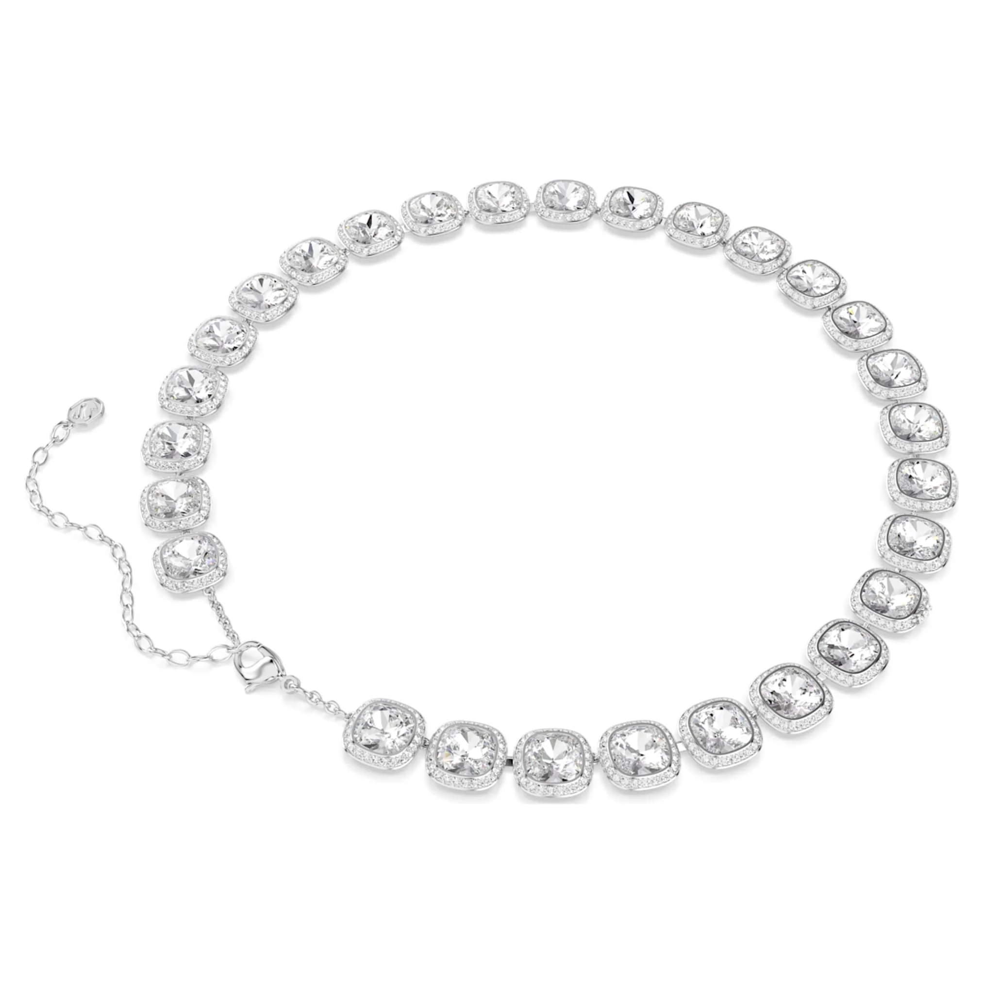 Una Angelic necklace Cushion cut, White, Rhodium plated - Image 4