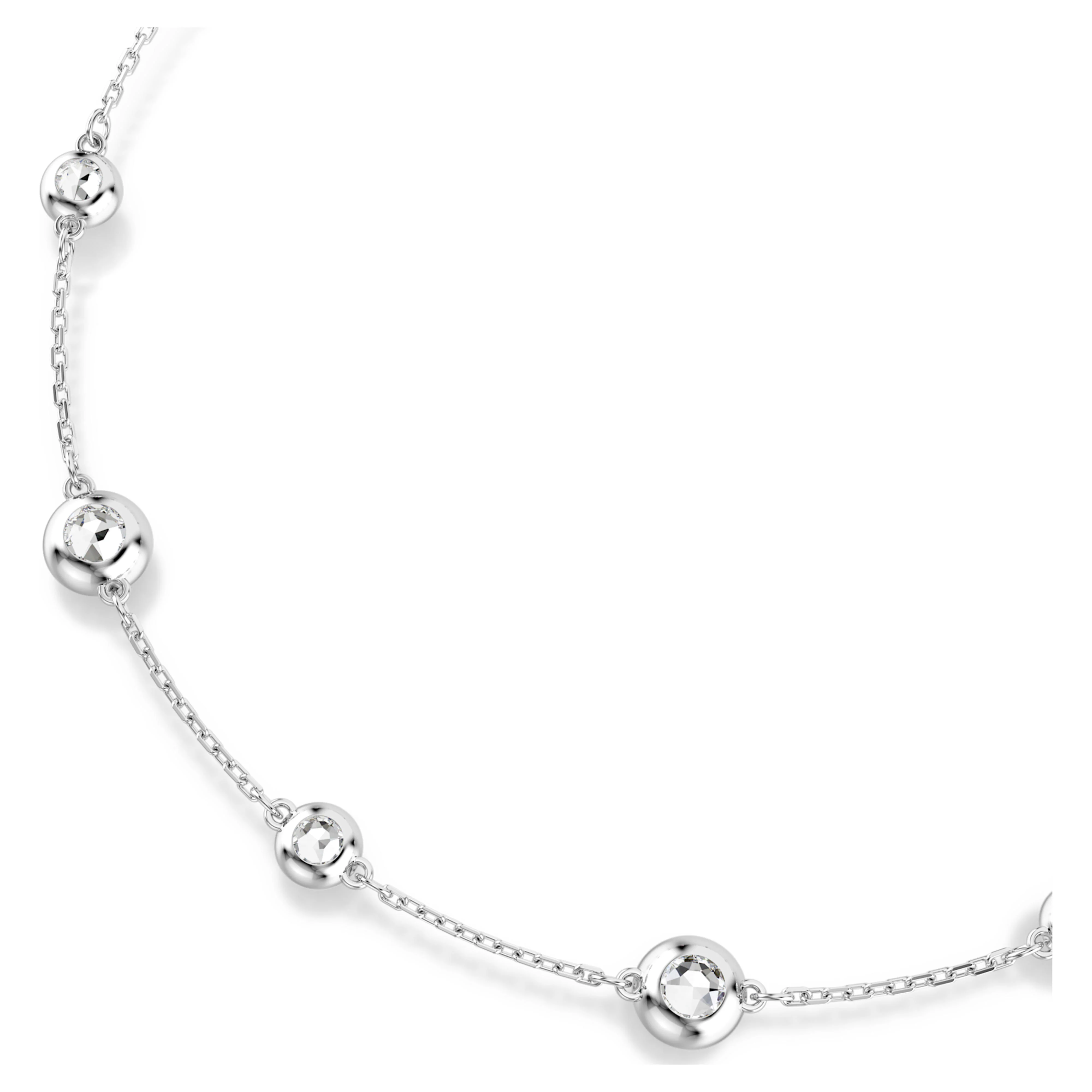 Una Angelic necklace Round cut, Double sided motifs, White, Rhodium plated - Image 6
