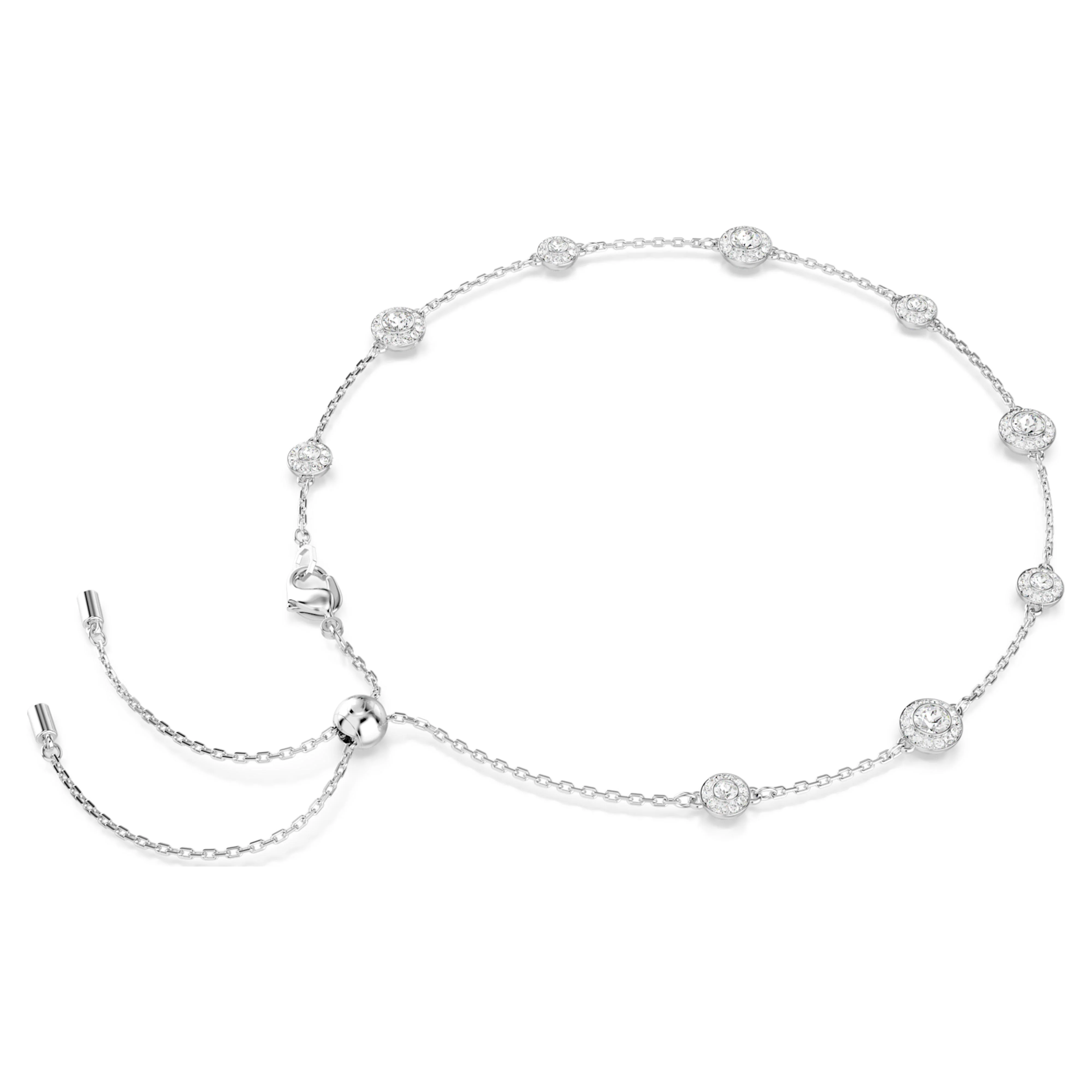 Una Angelic necklace Round cut, Double sided motifs, White, Rhodium plated - Image 7
