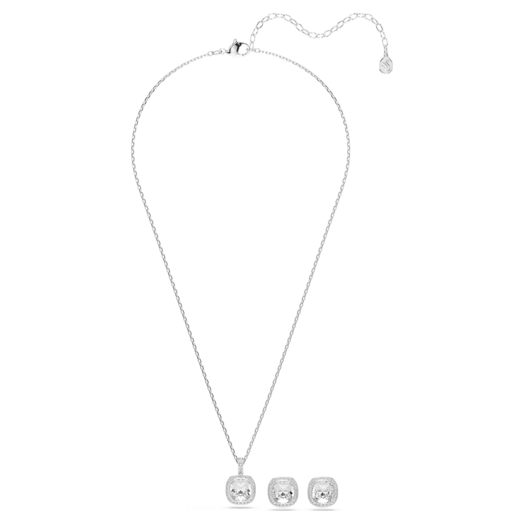 Una Angelic set Cushion cut, White, Rhodium plated - Image 2
