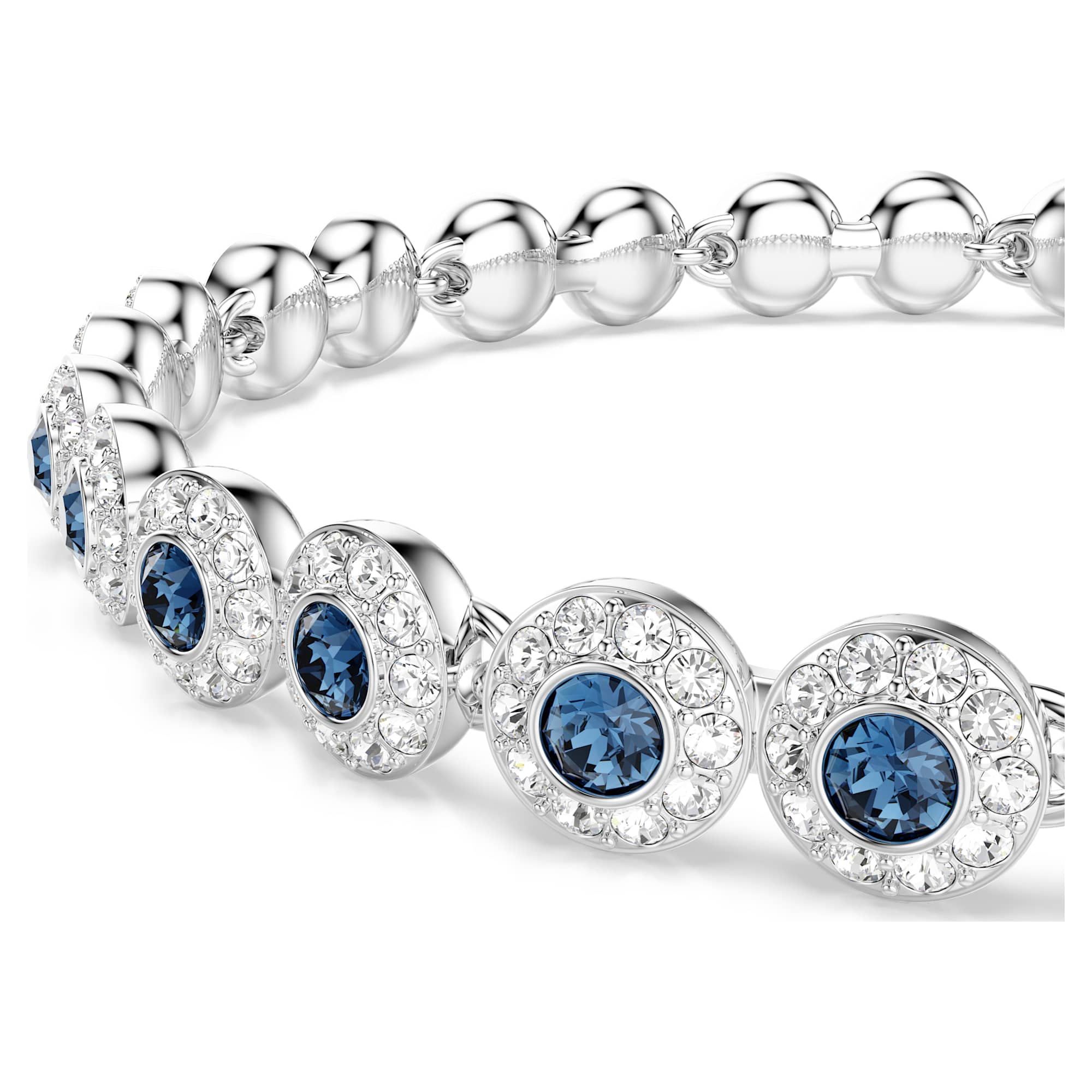 Una Angelic Tennis bracelet Round cut, Blue, Rhodium plated - Image 4