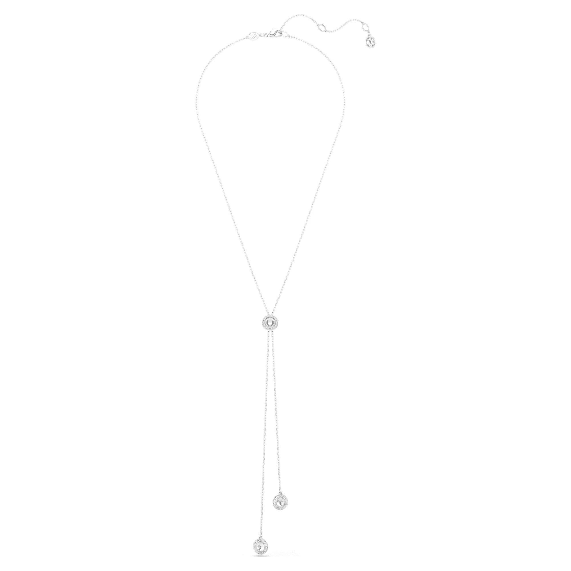 Una Angelic Y pendant Round cut, White, Rhodium plated - Image 2