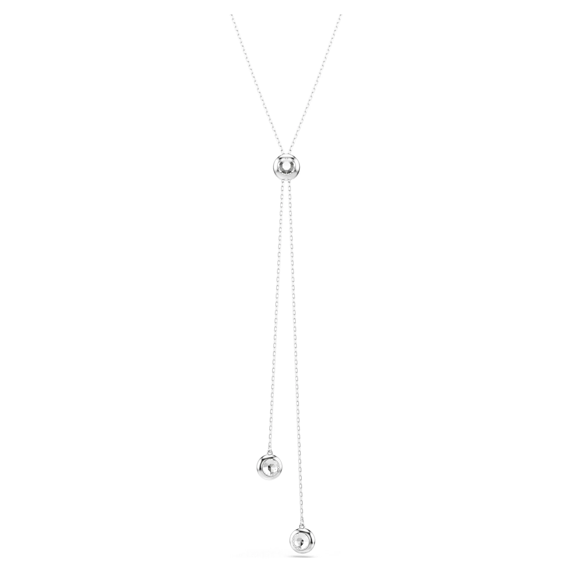 Una Angelic Y pendant Round cut, White, Rhodium plated - Image 4